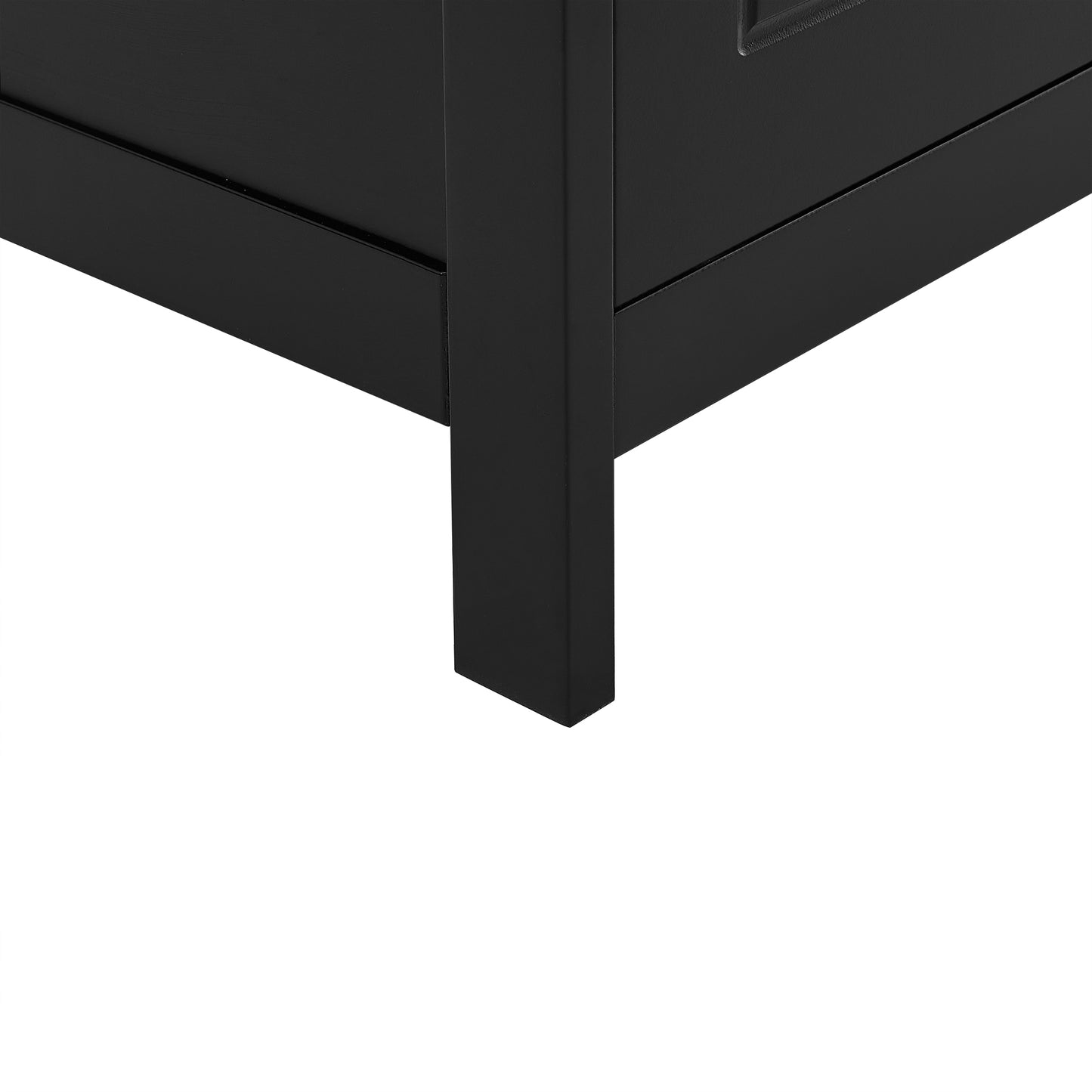 VIYET 43" 2-Door 2-Drawer Storage Cabinet, Black MDF Adjustable-Shelf Organizer, Anti-Tipping Waterproof Multi-Scene Cabinet