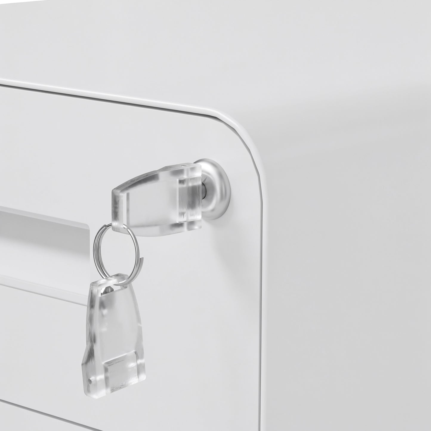 VIYET 2 Drawer Mobile File Cabinet, Metal Rolling Filing Cabinet with Lock, Fully Assembled Steel Office Storage Cabinet for Letter Legal Files, White