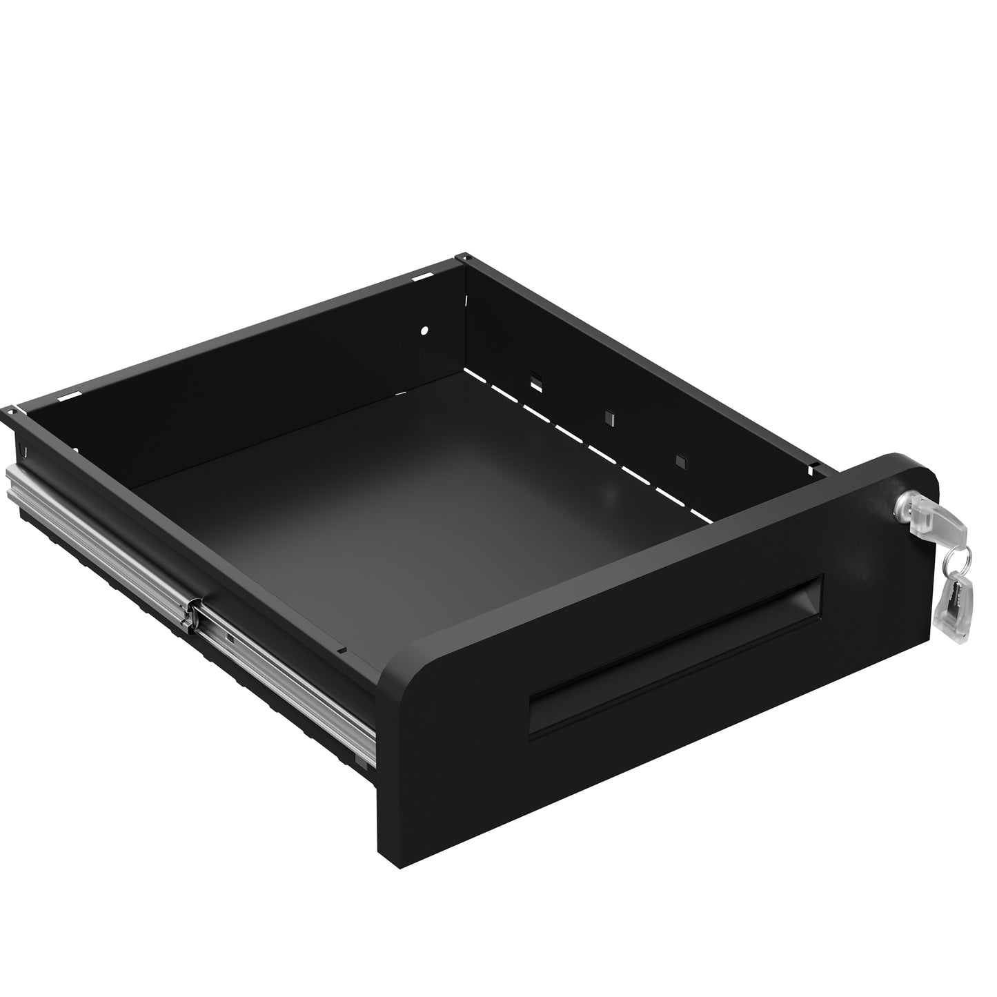 VIYET 3 Drawer Filing Cabinet with Lock, Black Rolling Metal Office Cabinet, Secure Document Storage Organizer for Letter & Legal Files