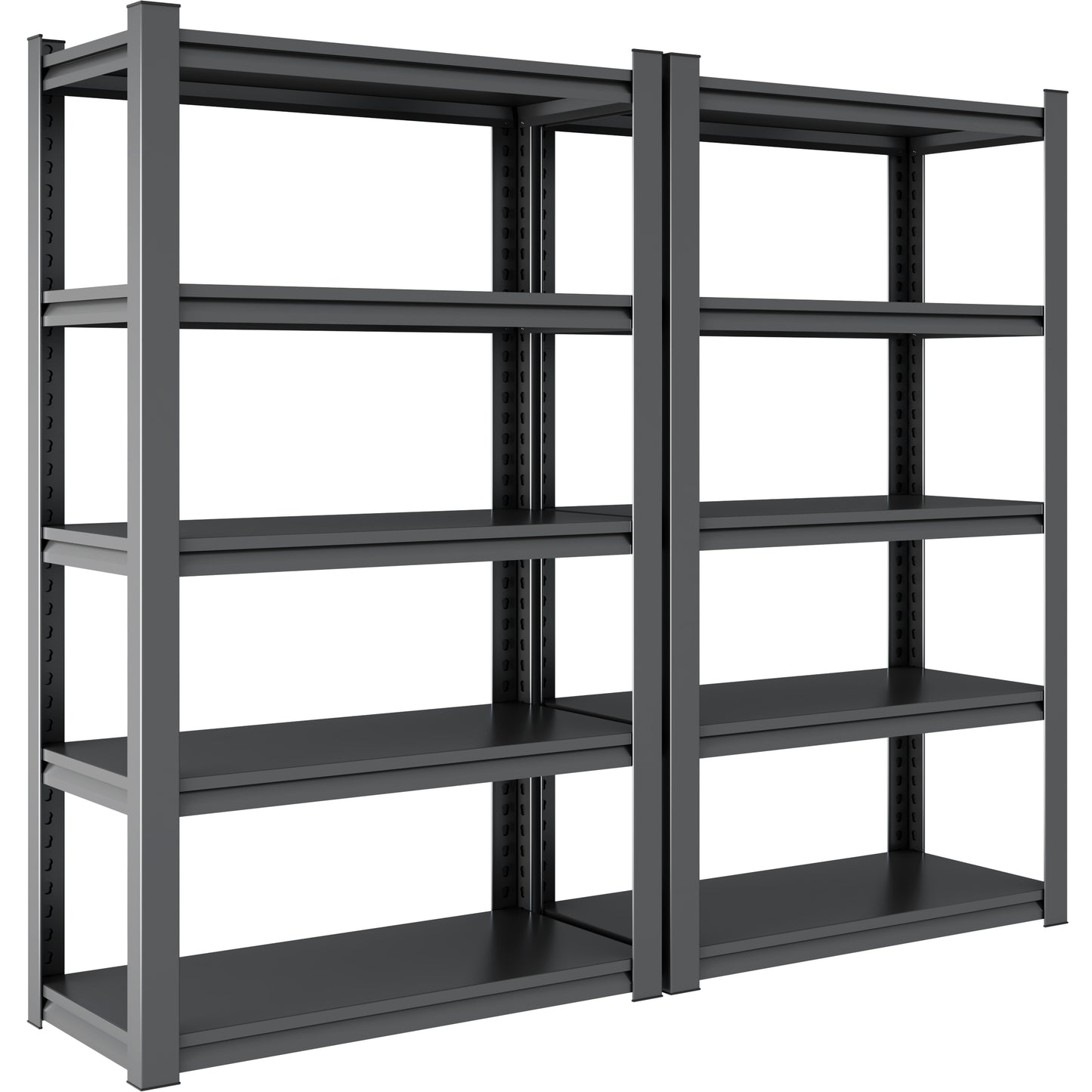 VIYET 72"H 5-Tier Heavy-Duty Metal Storage Shelves - 2000LBS Total, 47.2"W×23.6"D Extra-Spacious Adjustable, DIY Split into 2 Workbenches, for Garage/Kitchen/Gym/Warehouse (Black+Gray)