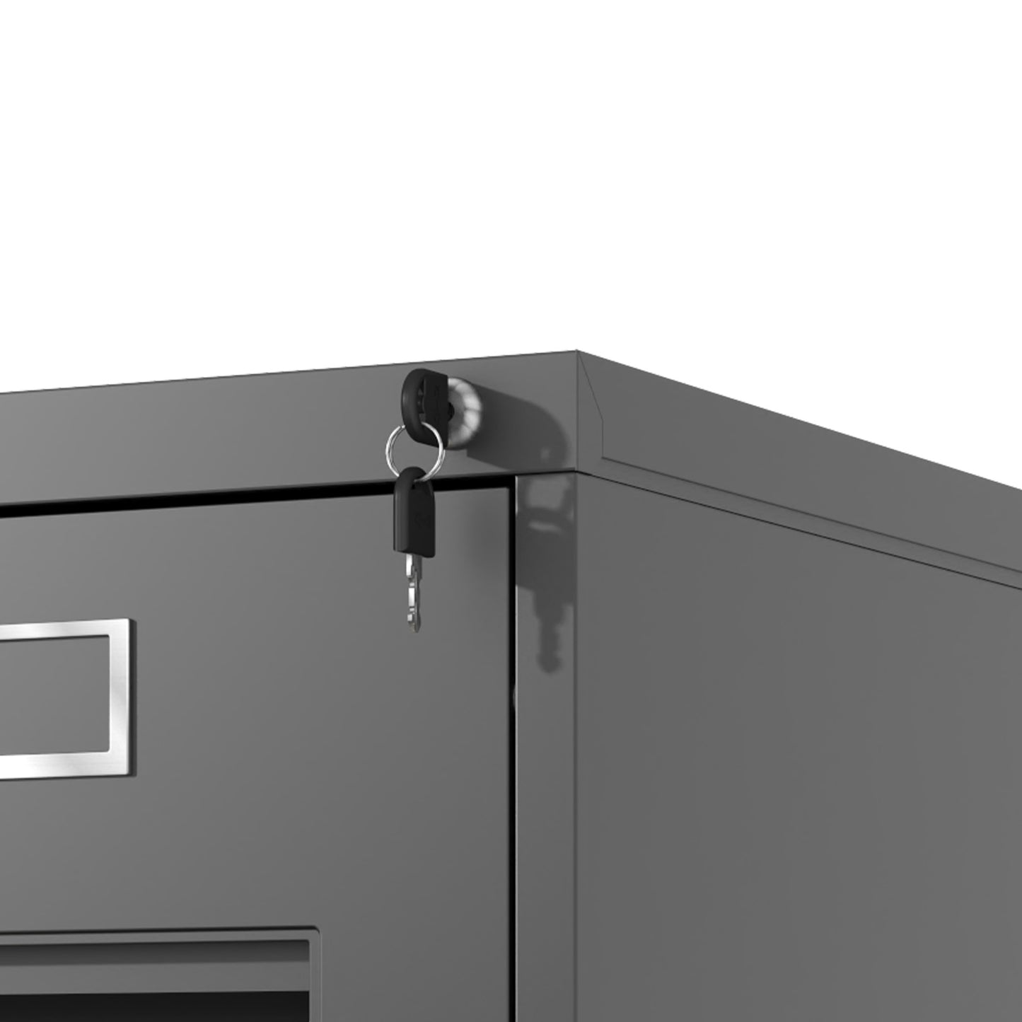 VIYET 52"H 4-Drawer Narrow Metal Vertical File Cabinet with Lock, Black, Fits A4/Letter/Legal, Home Office Steel Filing Cabinet
