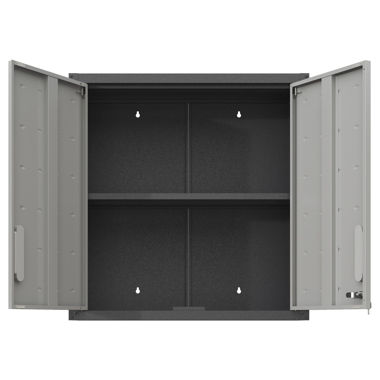 VIYET 30"H Wall-Mounted Metal Tool Storage Cabinet,2 Locking Doors,1 Adjustable Shelf&1 Open Drawer, for Garage/Office/Warehouse, Assembly Required