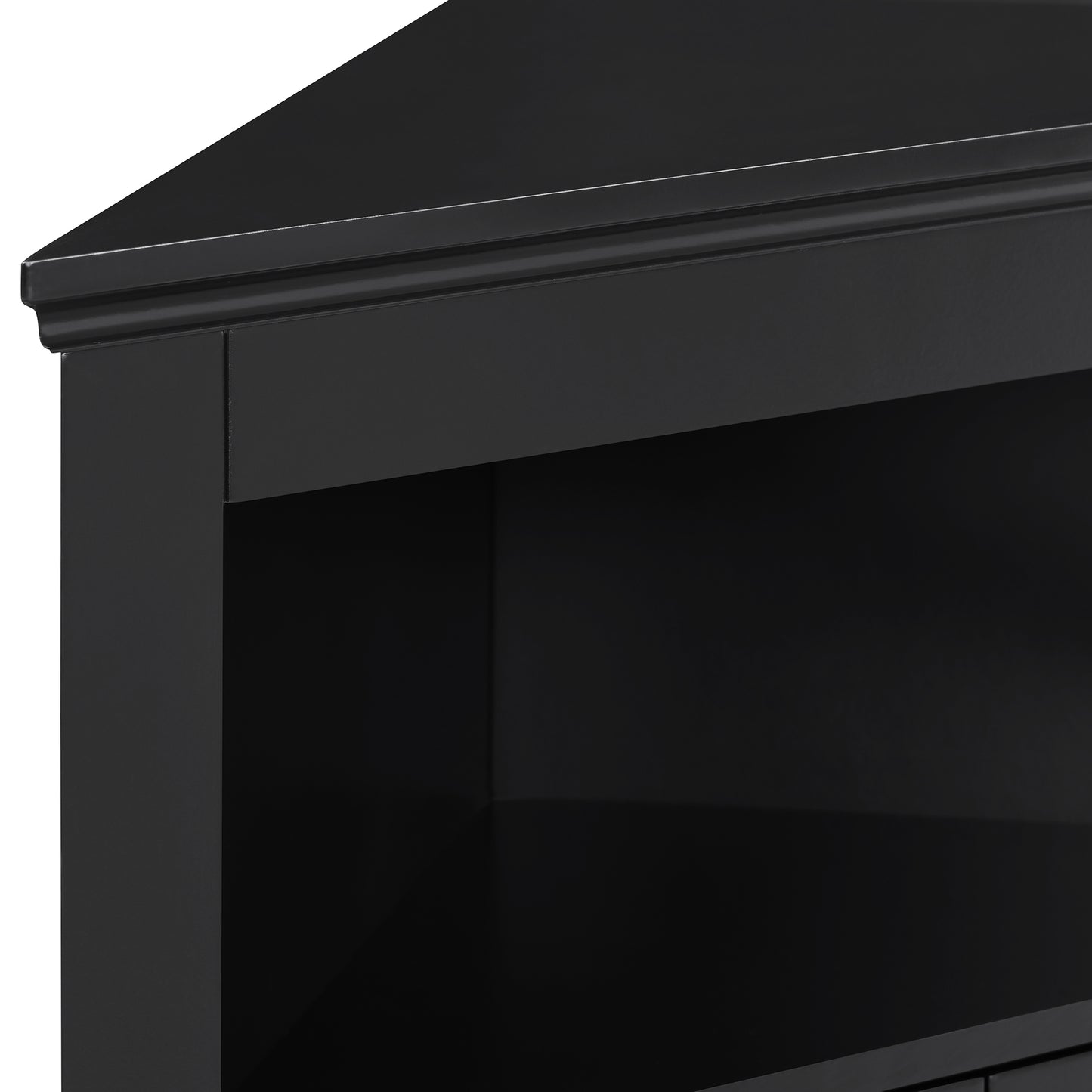 VIYET 32" Multifunctional Corner Cabinet - Black MDF, Freestanding, Doors & Adjustable Shelves