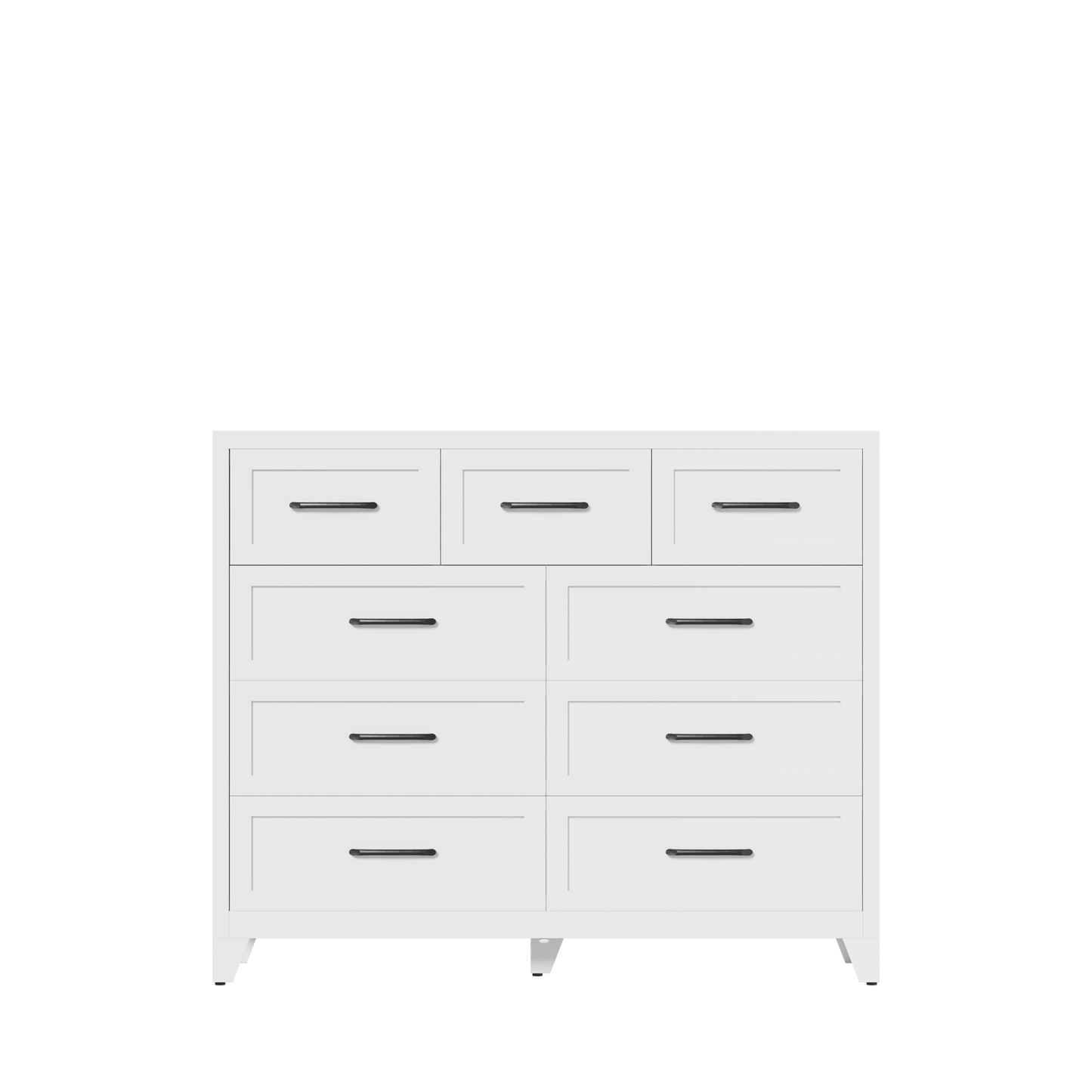 VIYET 9-Drawer Storage Dresser, White Chest of Drawers with Smooth-Glide Drawers for Bedroom, Closet & Entryway