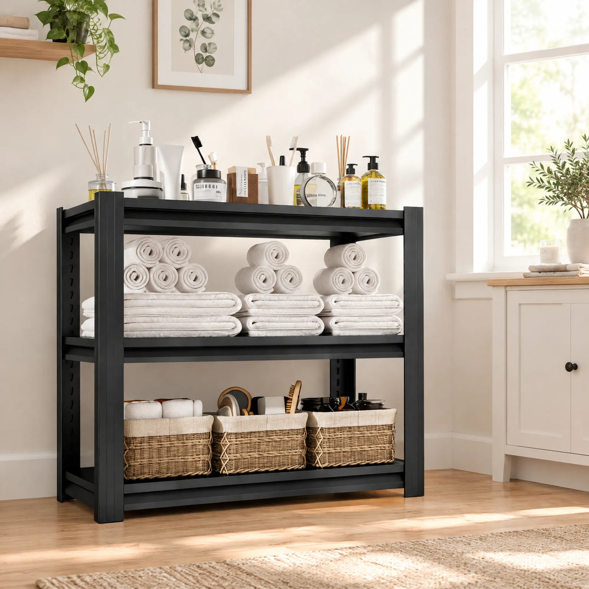VIYET 48" Aquarium Stand for 30-40 Gallon Fish Tanks, Heavy-Duty 3-Tier Metal Fish Tank Stand with Adjustable Storage Shelves