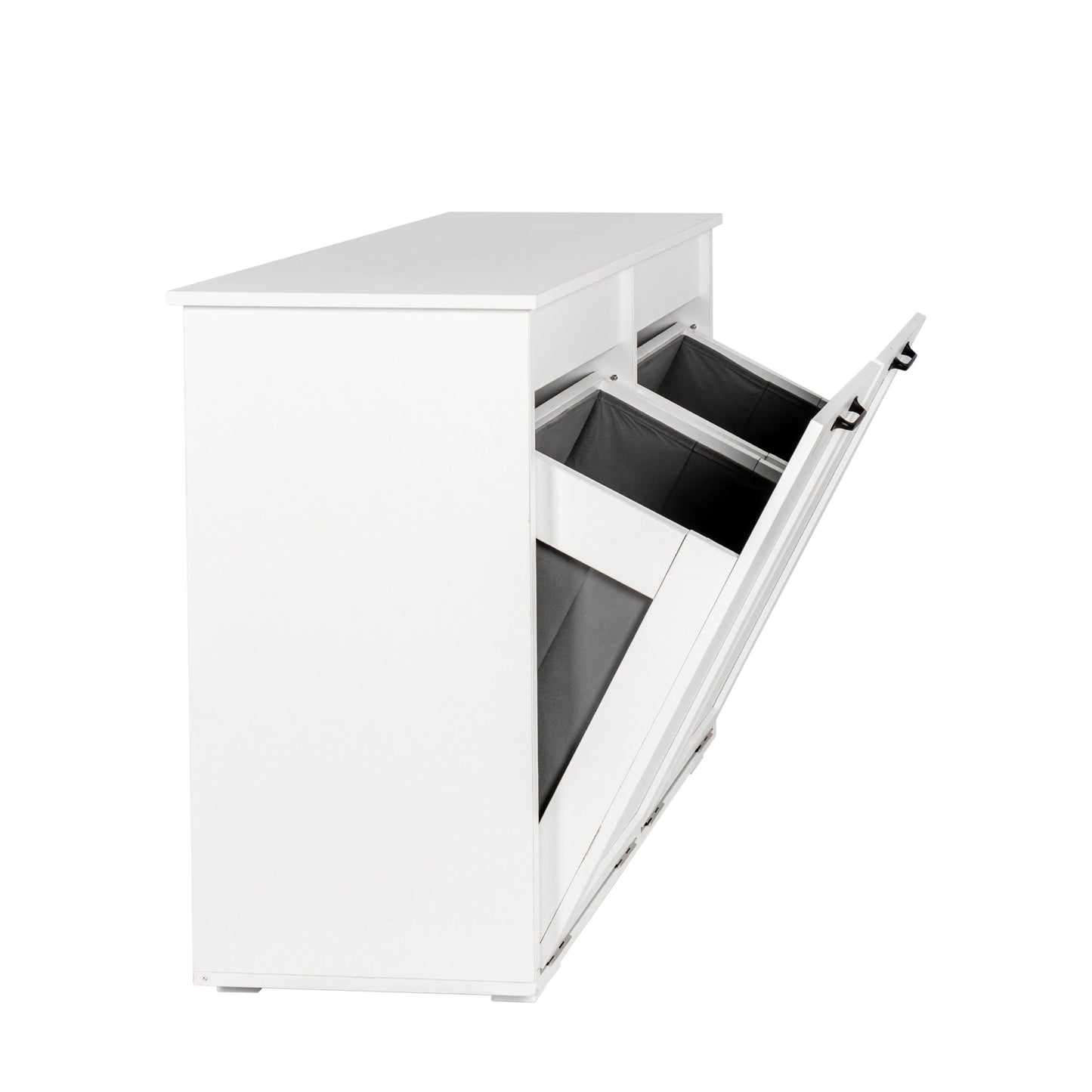VIYET 30.3" Storage Cabinet, White Particle Board+MDF Storage Cabinet w/ 2 Removable Liner Bags (Light/Dark Sorting+Handles)