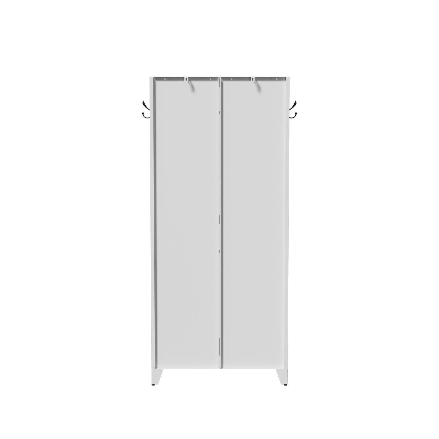 VIYET 71" Metal Wardrobe Closet with Adjustable Hanging Rod, Louvered Doors, Side Hooks & Shelves, Heavy Duty Clothing Storage Cabinet for Bedroom, Laundry Room, White