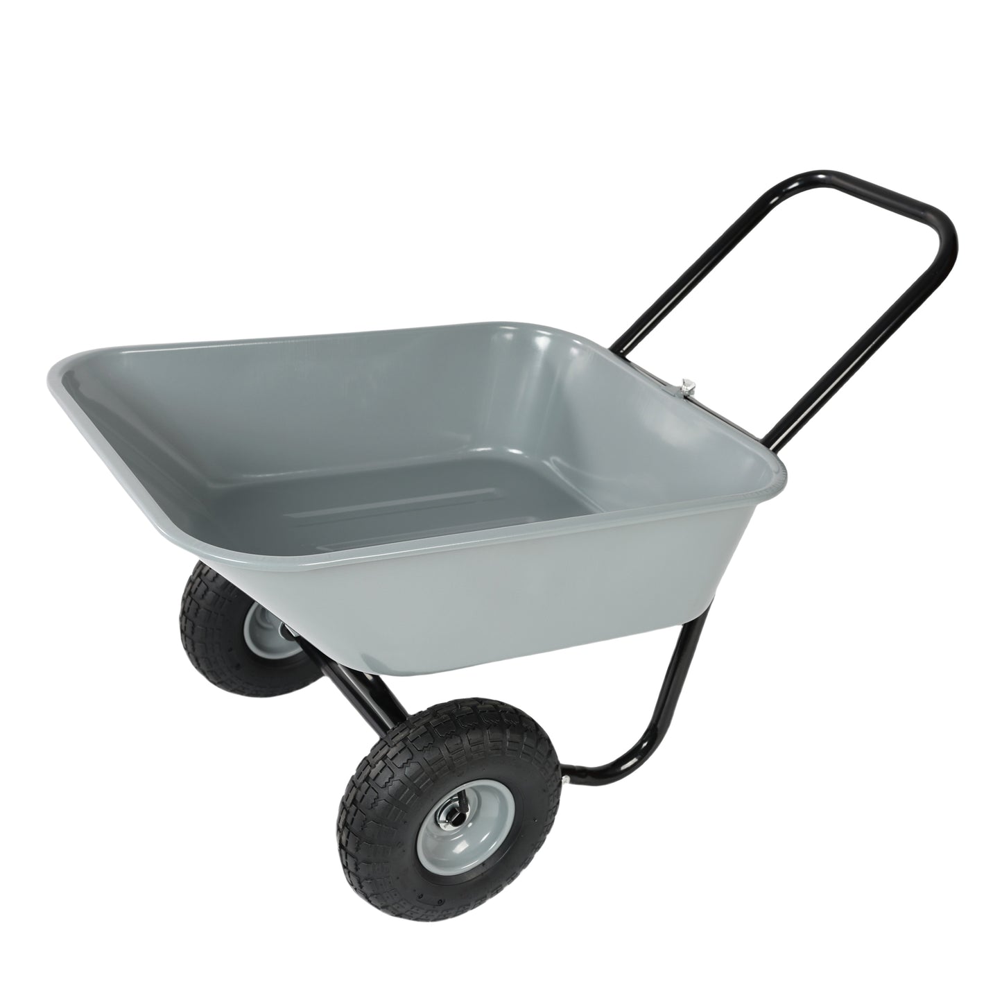 VIYET Two-Wheeled Garden Cart, 35L Large Capacity Utility Cart with 10-Inch Pneumatic Tires, Leak-Proof Design for Garden, Warehouse, Outdoor, Gray
