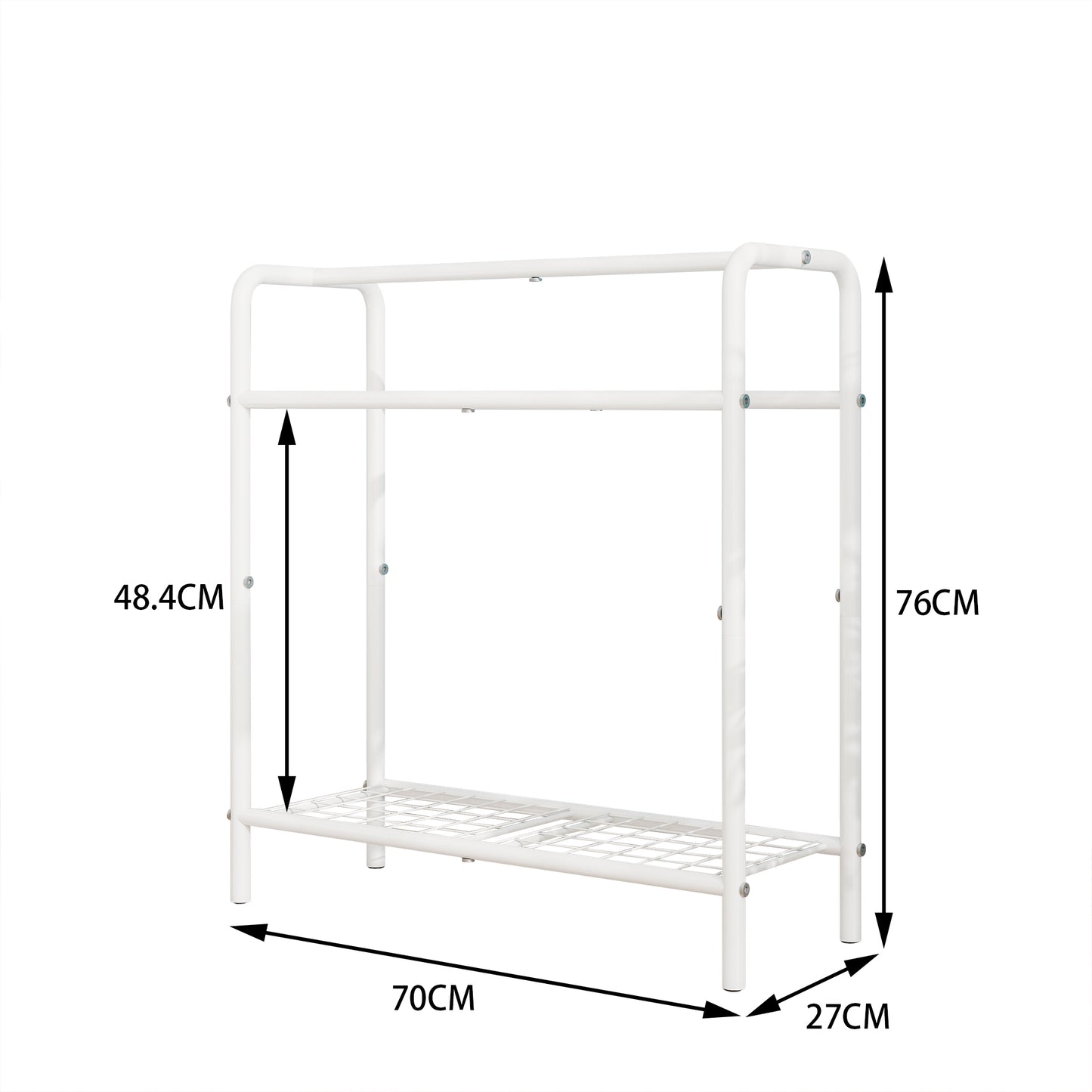 VIYET 30" 3-Tier Metal Towel Rack, Freestanding White Storage Holder (Bathroom/Bedroom/Pool Display Organizer)