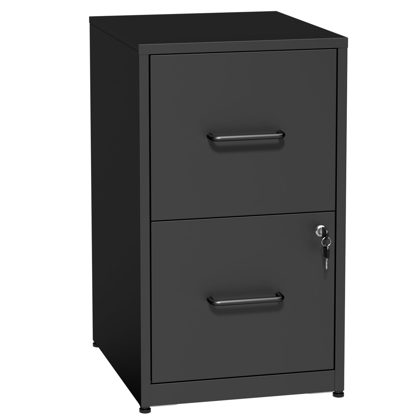 VIYET 2 Drawer Vertical File Cabinet with Lock, Metal Under Desk Filing Cabinet with Anti-Tip Kit, Adjustable Rails for Letter & Legal Files, Black Office Storage