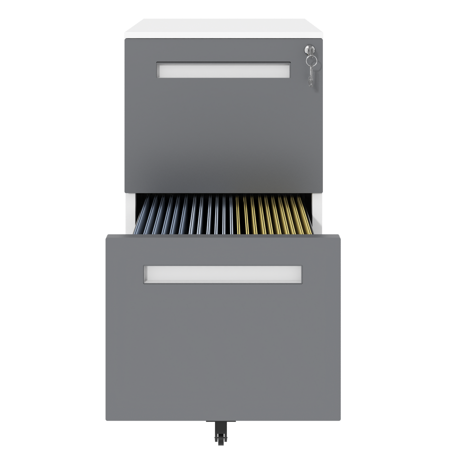 VIYET 18H" 2-Drawer Mobile File Cabinet,All-Steel Lockable Storage on 360°Wheels,Fully Assembled for Home/Commercial Office (Holds A4/Letter/Legal,White)