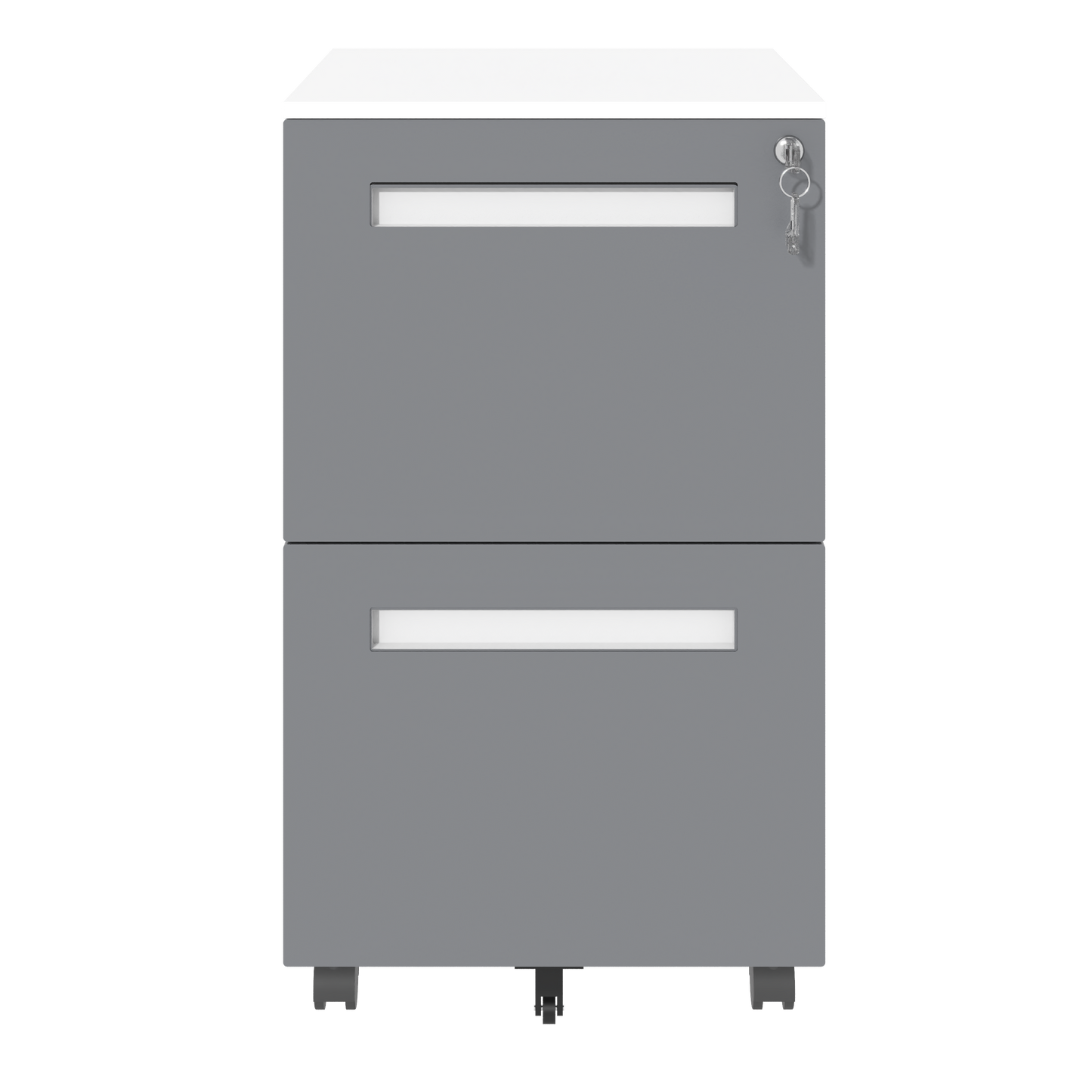 VIYET 18H" 2-Drawer Mobile File Cabinet,All-Steel Lockable Storage on 360°Wheels,Fully Assembled for Home/Commercial Office (Holds A4/Letter/Legal,White)