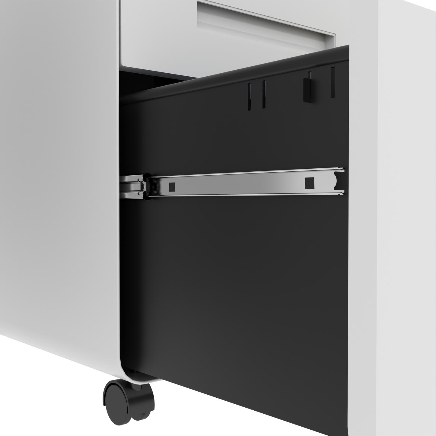 VIYET 3-Drawer Mobile File Cabinet with Lock - All-Steel Anti-Tip Design, Shallow + Deep Drawer, White for Office/Home (Fits A4/Letter)