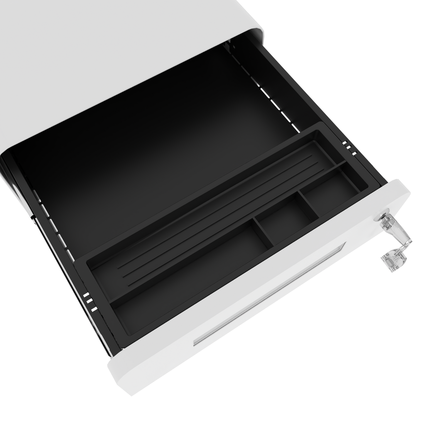 VIYET 3-Drawer Mobile File Cabinet with Lock - All-Steel Anti-Tip Design, Shallow + Deep Drawer, White for Office/Home (Fits A4/Letter)