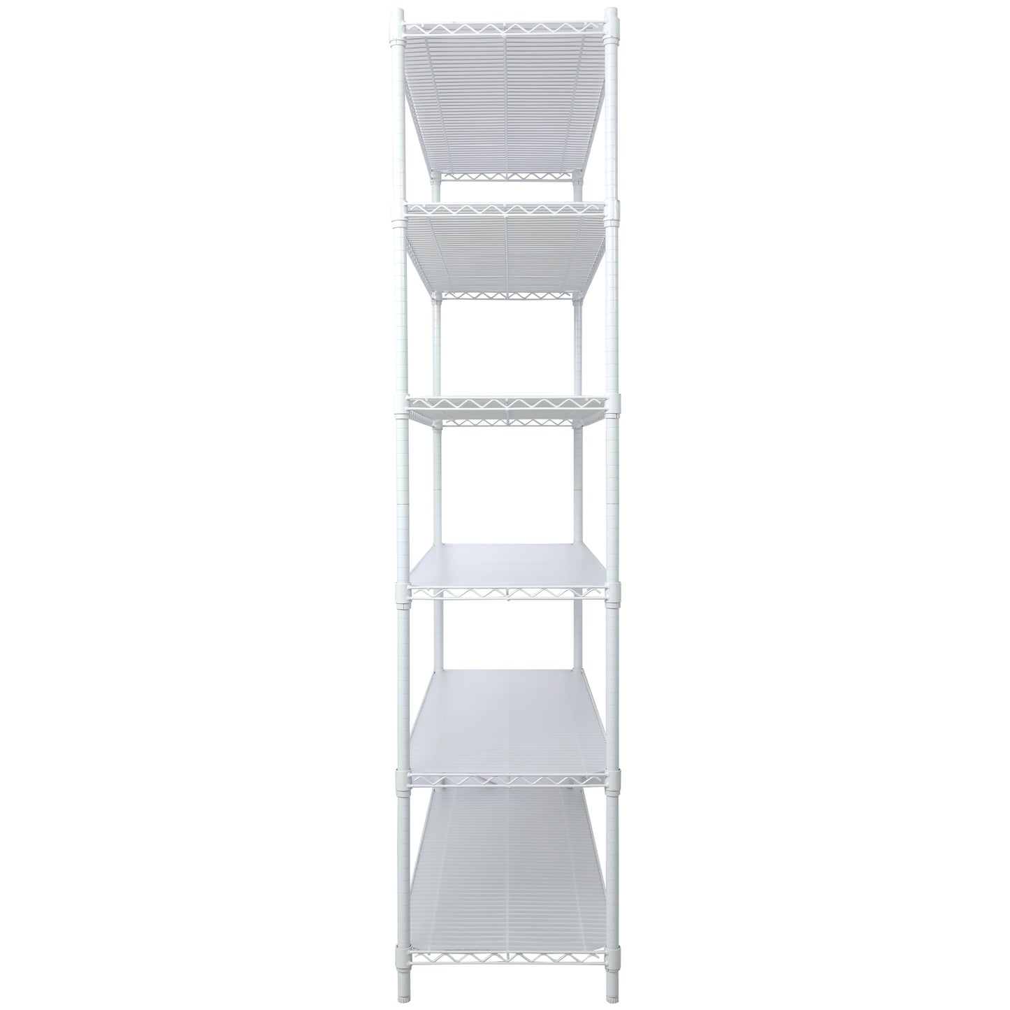 VIYET 6 Tier 6000LBS NSF Metal Wire Shelving, Heavy Duty Adjustable Storage Rack with Wheels & Shelf Liners (White)