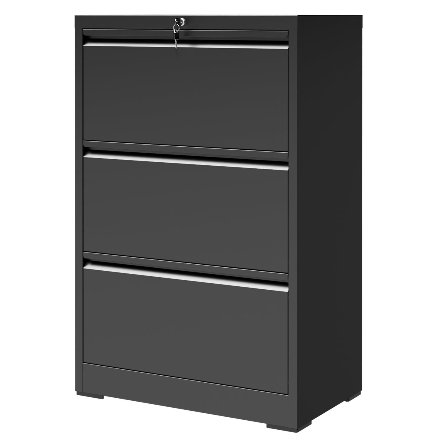 VIYET 3 Drawer Lateral File Cabinet with Lock, Metal Filing Cabinet for Home Office, Steel File Organizer Fits Letter, Legal, A4 & F4 Hanging Files
