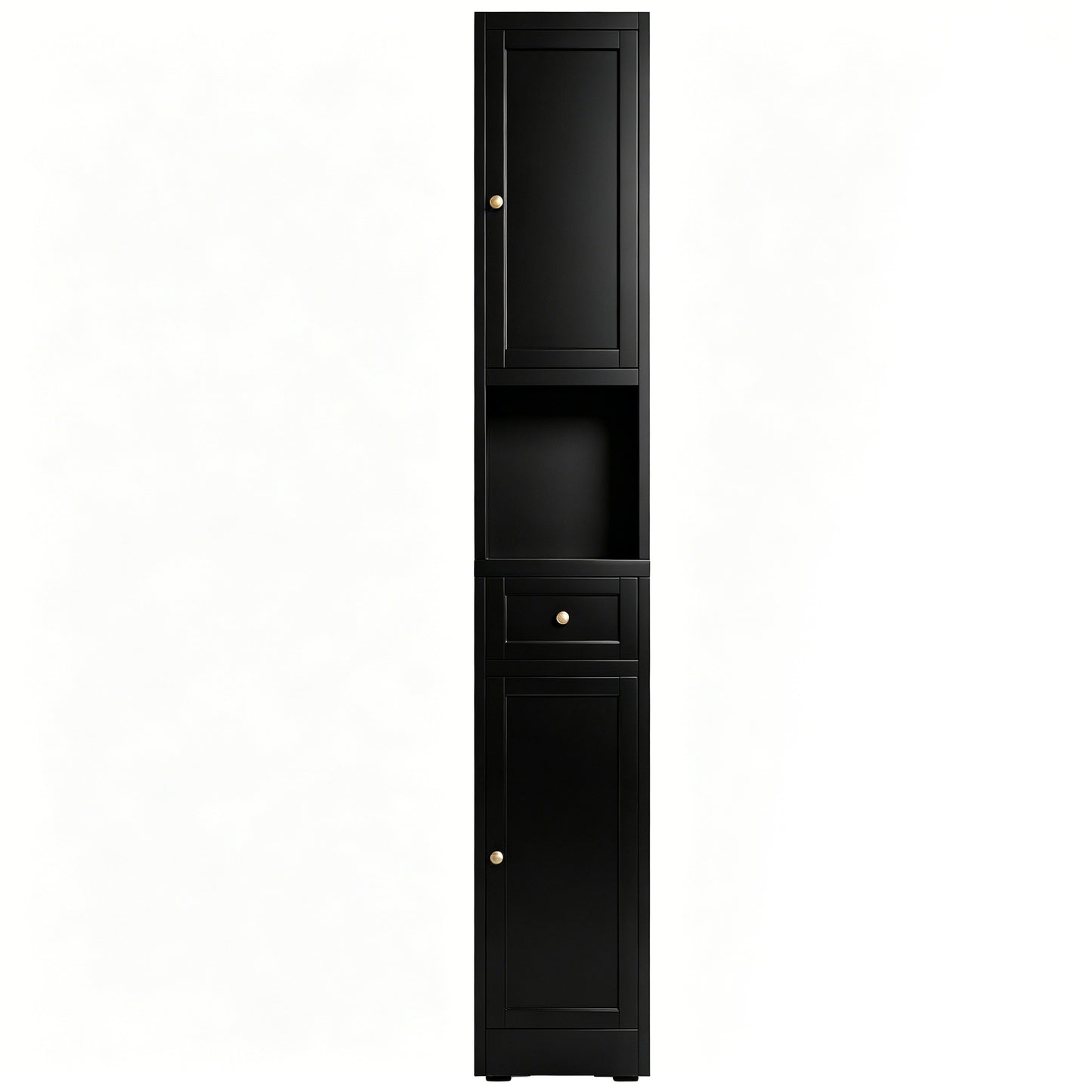 VIYET 71" Tall Black Bathroom Storage Cabinet, Slim Metal Storage Organizer with 2 Doors, Adjustable Shelves, Freestanding Cabinet