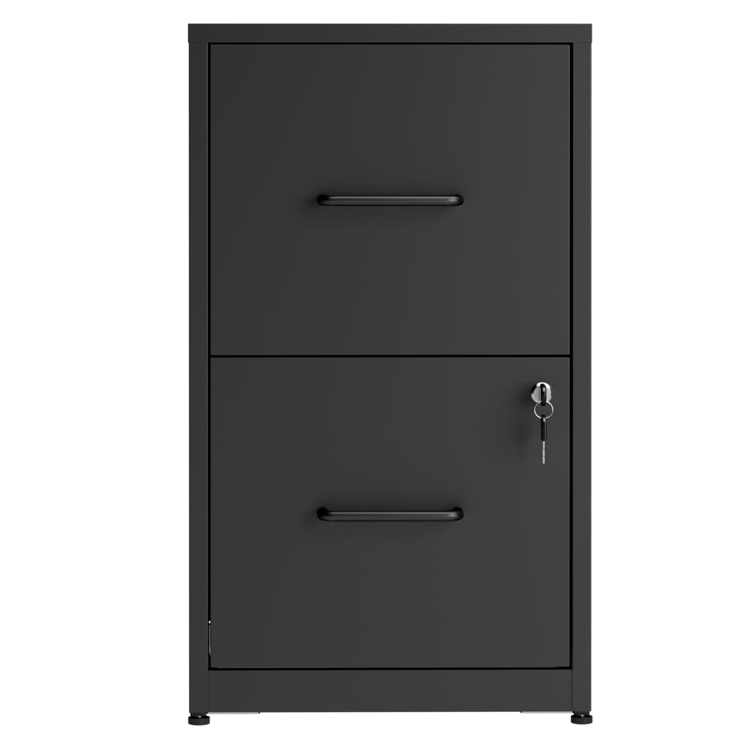 VIYET 2 Drawer Vertical File Cabinet with Lock, Metal Under Desk Filing Cabinet with Anti-Tip Kit, Adjustable Rails for Letter & Legal Files, Black Office Storage