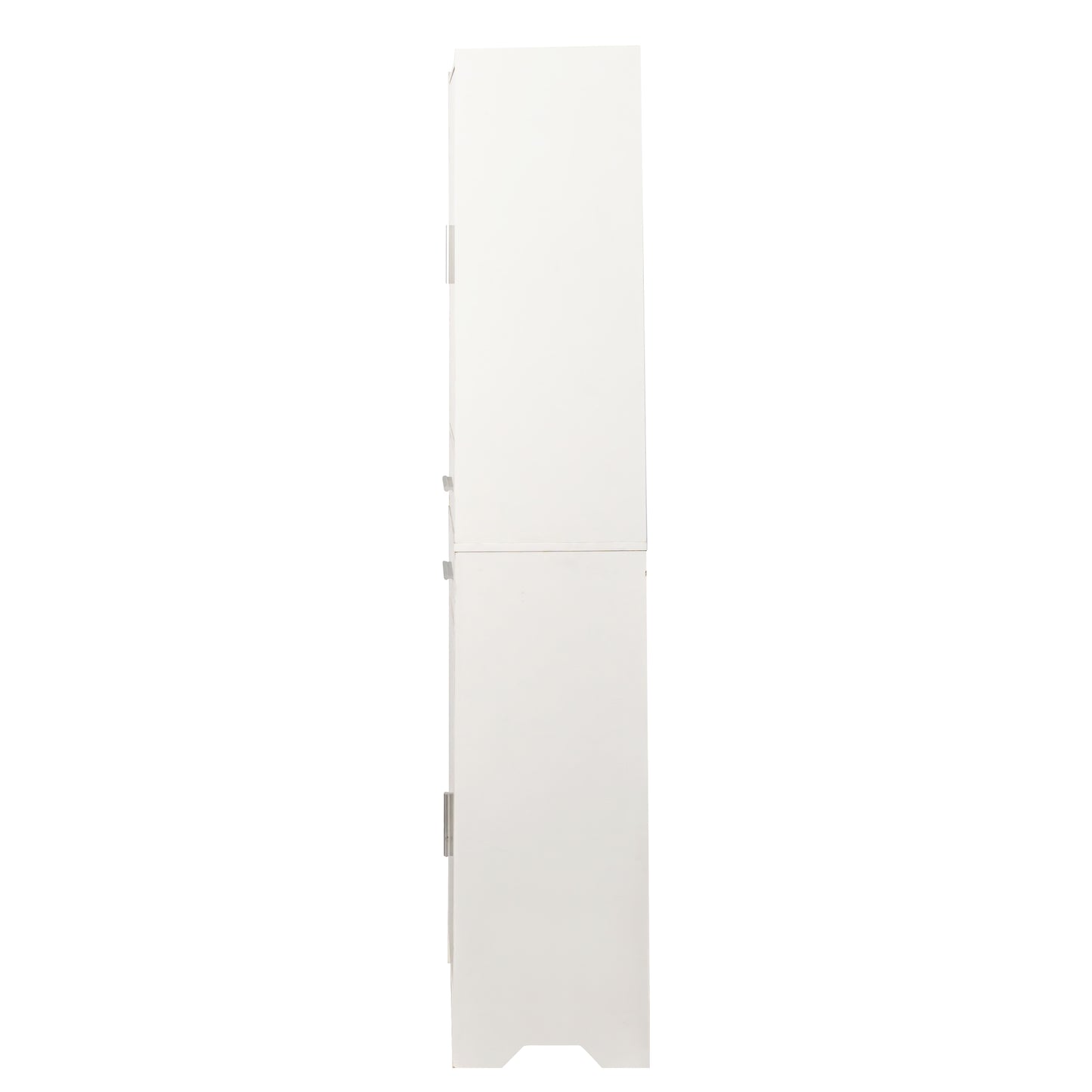 VIYET 71" Tall Narrow Storage Cabinet - White Particle Board+MDF, 2 Doors, 2 Drawers, Adjustable Shelves, Kitchen Use