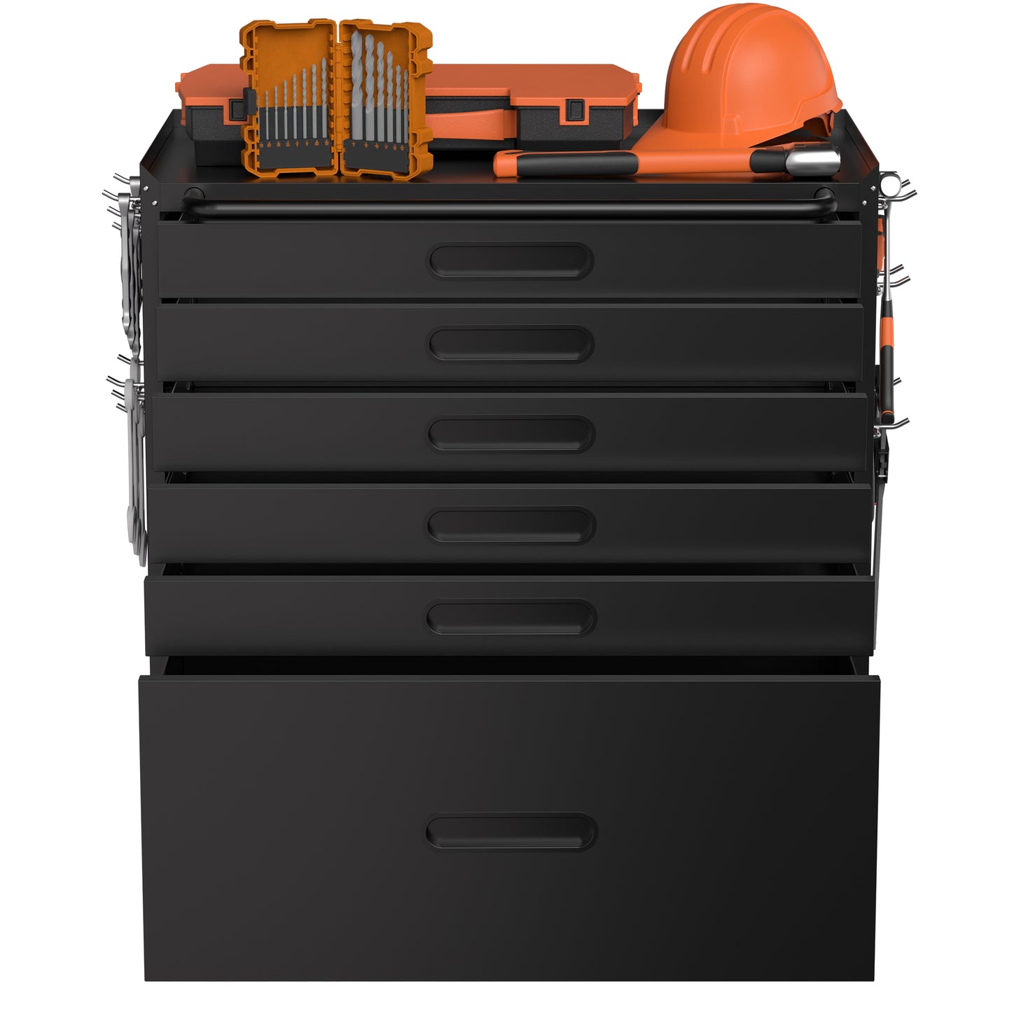VIYET 34" 6-Drawer Rolling Tool Chest - Heavy-Duty Steel Mobile Garage Cabinet & Small Parts Storage Organizer, Black