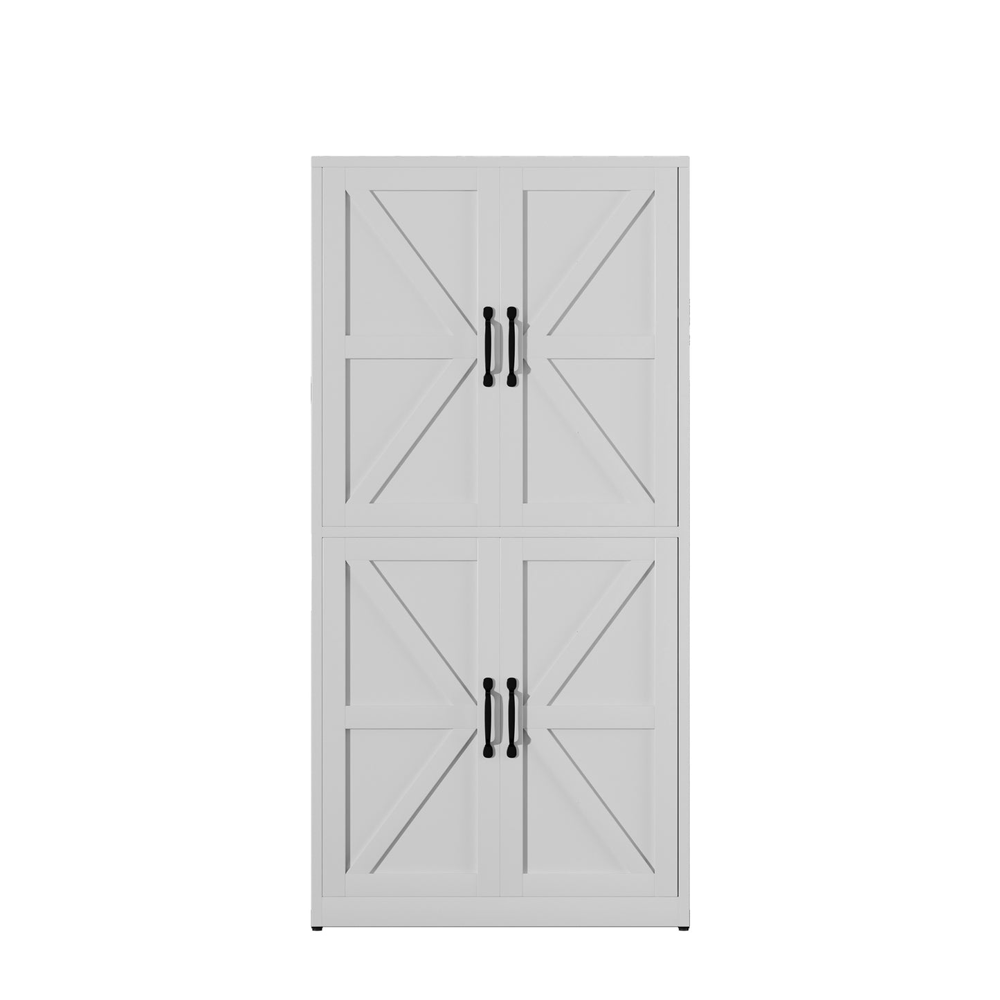 VIYET 64"H Heavy-Duty White Steel Pantry Cabinet,55LBS/Shelf Adjustable Shelves+Magnetic Door,for Kitchen/Bathroom/Living Room