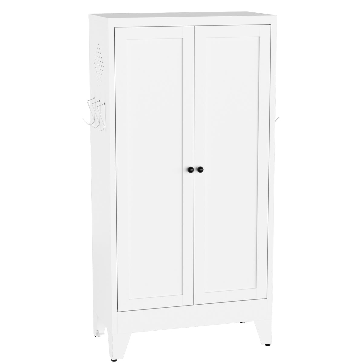 VIYET 47" Metal Pantry Cabinet, Freestanding Kitchen Storage Cabinet with 3 Adjustable Shelves, Slim Organizer for Pantry & Living Room