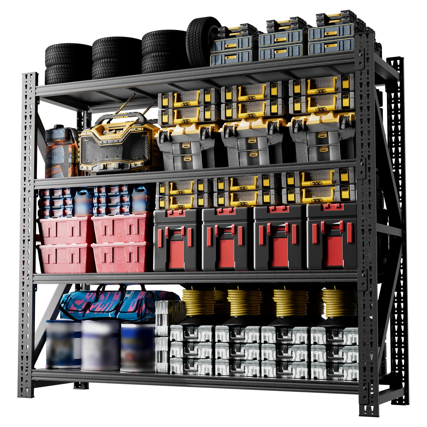 VIYET 79" Heavy Duty Garage Shelving Unit, 6000 lb Adjustable Metal Storage Rack, 75" Tall Industrial Steel Shelves for Garage & Warehouse