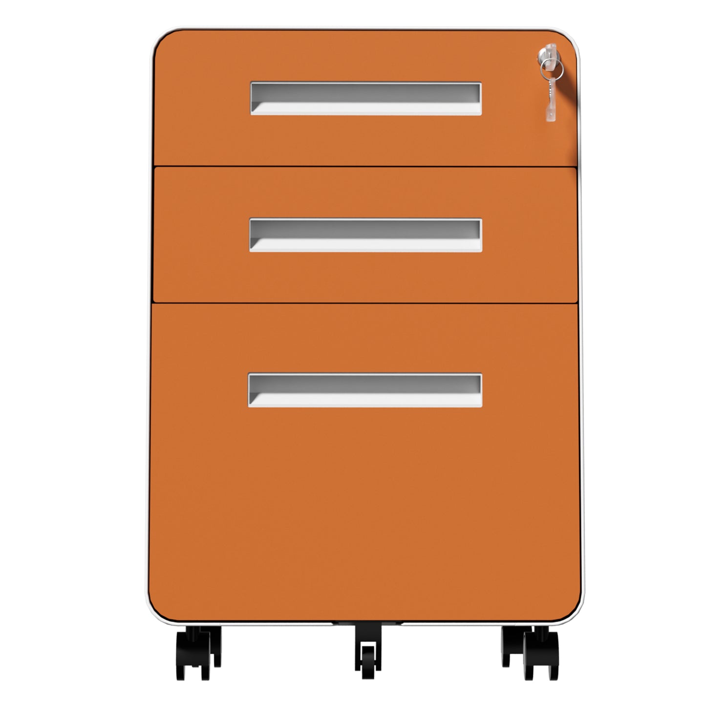 VIYET 3 Drawer Mobile File Cabinet, Rolling Metal Filing Cabinet with Lock, Steel Office Storage Cabinet on Wheels for Letter Legal Files, Home Office Organizer