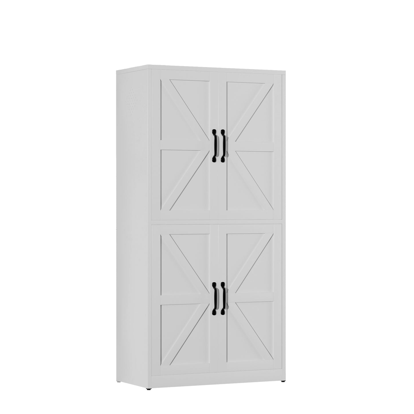 VIYET 64"H Heavy-Duty White Steel Pantry Cabinet,55LBS/Shelf Adjustable Shelves+Magnetic Door,for Kitchen/Bathroom/Living Room