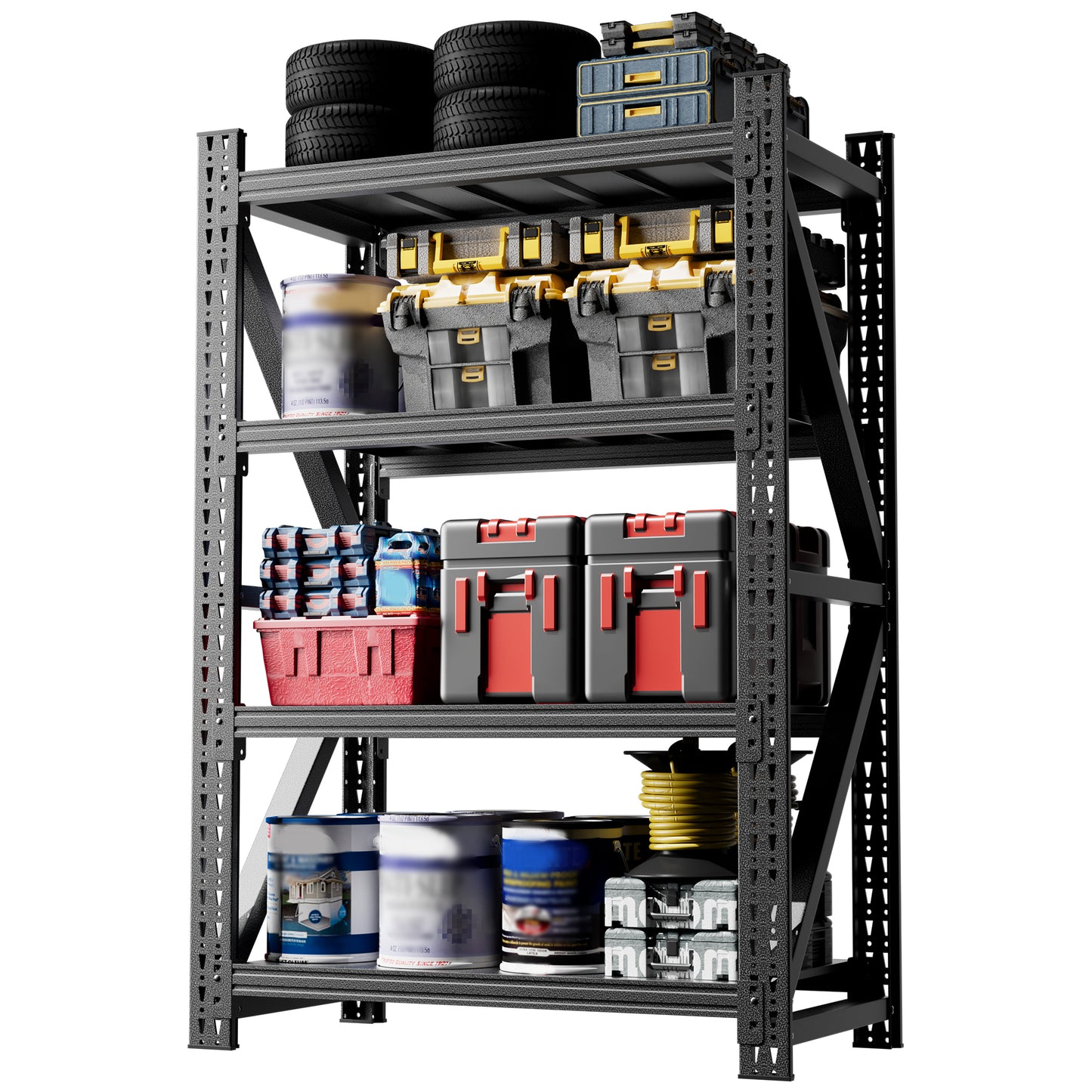 VIYET Heavy Duty Garage Shelving Unit, 69" H x 47" W Metal Storage Rack, 4000 lb Capacity Adjustable Steel Shelves for Garage, Warehouse