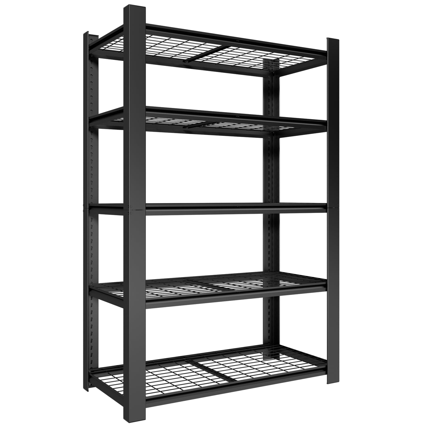 VIYET 72" H 5 Tier Heavy Duty Metal Garage Shelving Unit, Adjustable Industrial Storage Rack with 3000 lbs Capacity, Steel Shelf Organizer, 48"W x 23.6"D Black