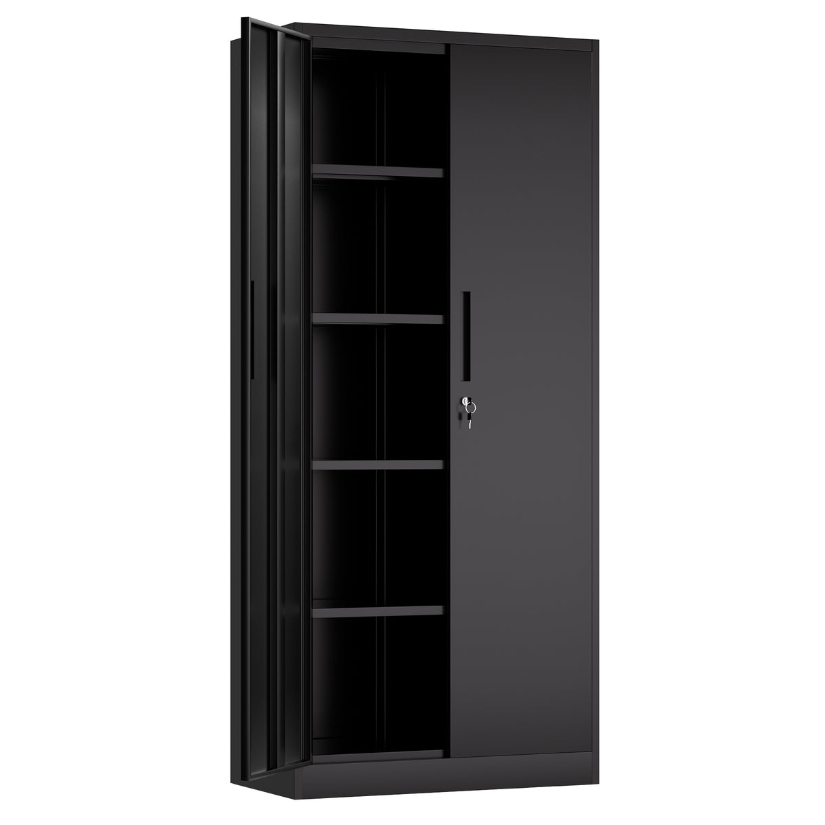 VIYET 71" Metal Storage Cabinet, Lockable Steel Utility Cabinet with 4 Adjustable Shelves, 180 Lbs per Shelf, Double Doors for Office & Pantry