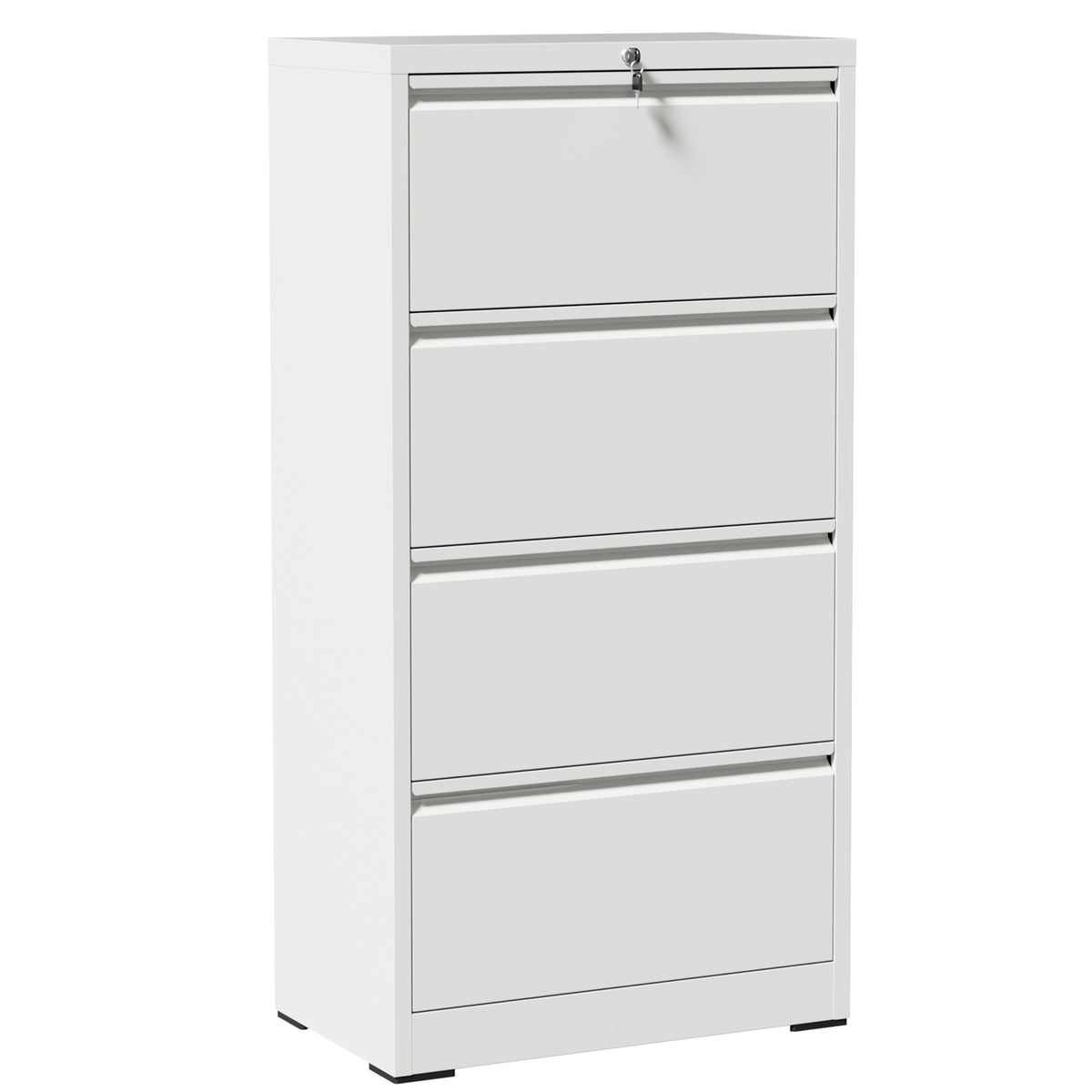 VIYET 4 Drawer Lateral File Cabinet, Metal Filing Cabinet with Lock, Wide Steel Office Storage for Letter, Legal, A4 & F4 Files