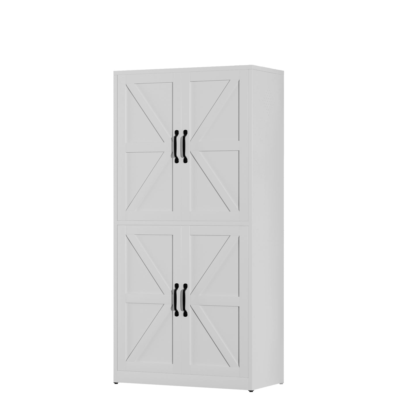 VIYET 64"H Heavy-Duty White Steel Pantry Cabinet,55LBS/Shelf Adjustable Shelves+Magnetic Door,for Kitchen/Bathroom/Living Room