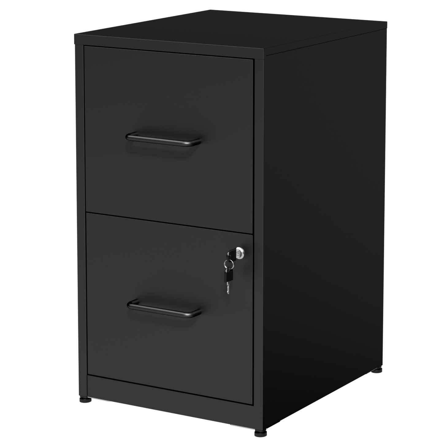 VIYET 2 Drawer Vertical File Cabinet with Lock, Metal Under Desk Filing Cabinet with Anti-Tip Kit, Adjustable Rails for Letter & Legal Files, Black Office Storage