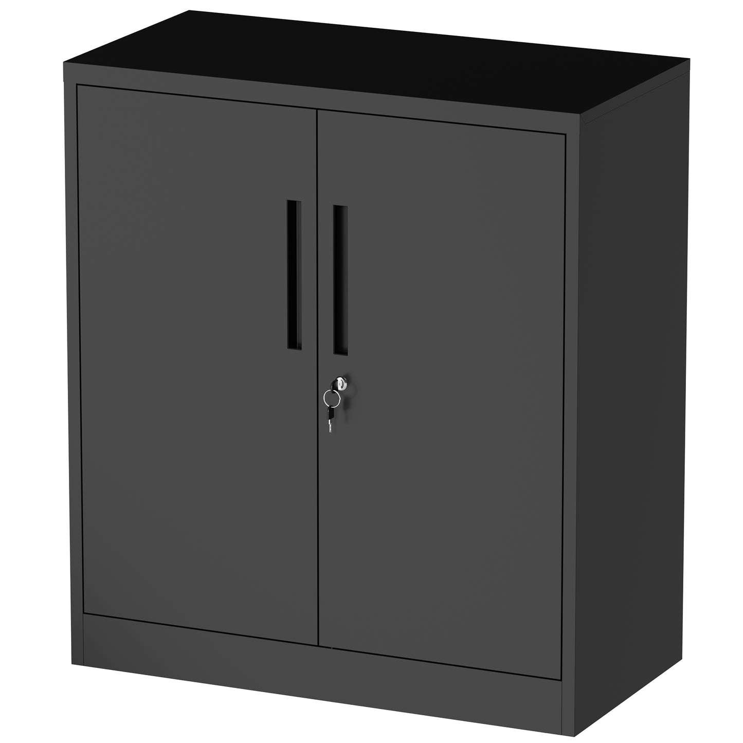 VIYET 35" 2-Door Metal Storage Cabinet,Heavy-Duty Lockable Steel Cabinet w/ 2 Adjustable Shelves (Home/Office/Garage Organizer)
