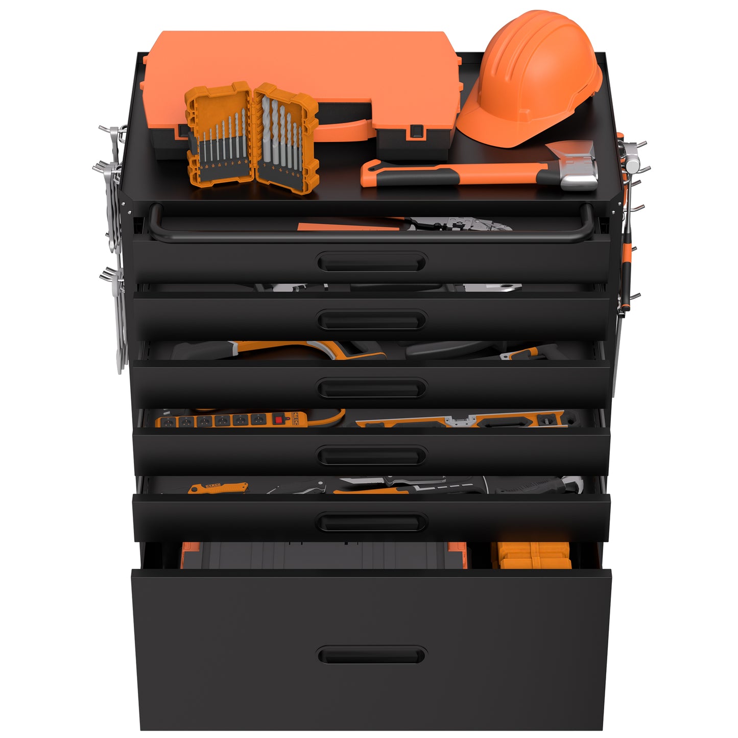 VIYET 34" 6-Drawer Rolling Tool Chest - Heavy-Duty Steel Mobile Garage Cabinet & Small Parts Storage Organizer, Black