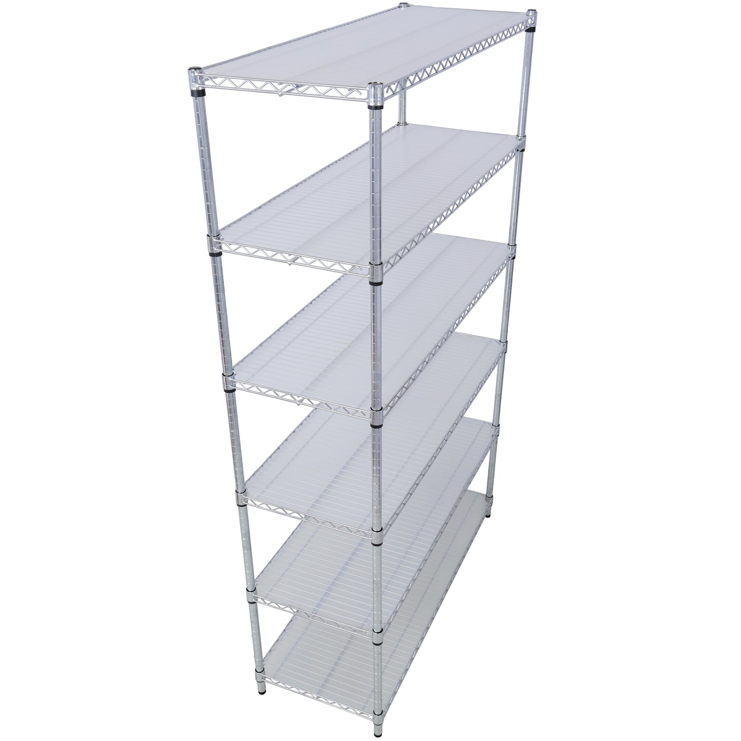 VIYET 6 Tier 6000LBS NSF Metal Wire Shelving, Heavy Duty Adjustable Storage Rack with Wheels & Shelf Liners (Chrome)