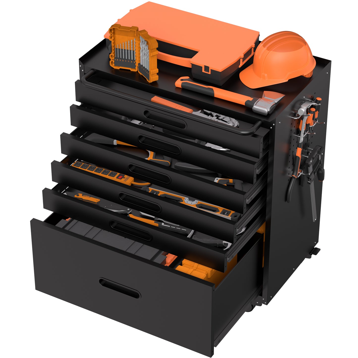 VIYET 34" 6-Drawer Rolling Tool Chest - Heavy-Duty Steel Mobile Garage Cabinet & Small Parts Storage Organizer, Black