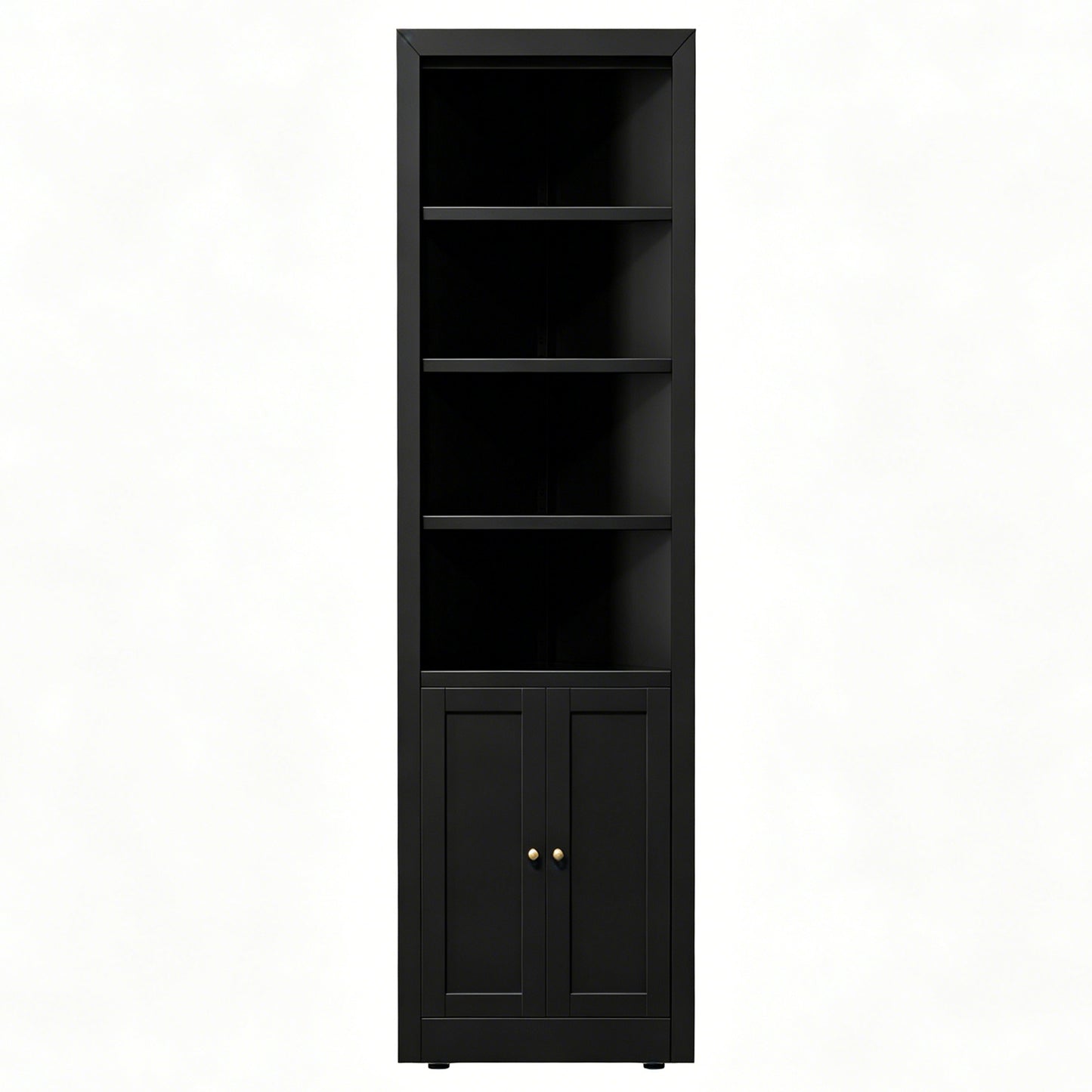 VIYET 71" Tall Black Corner Storage Cabinet, 5-Tier Freestanding Metal Corner Organizer with Adjustable Shelves & Doors