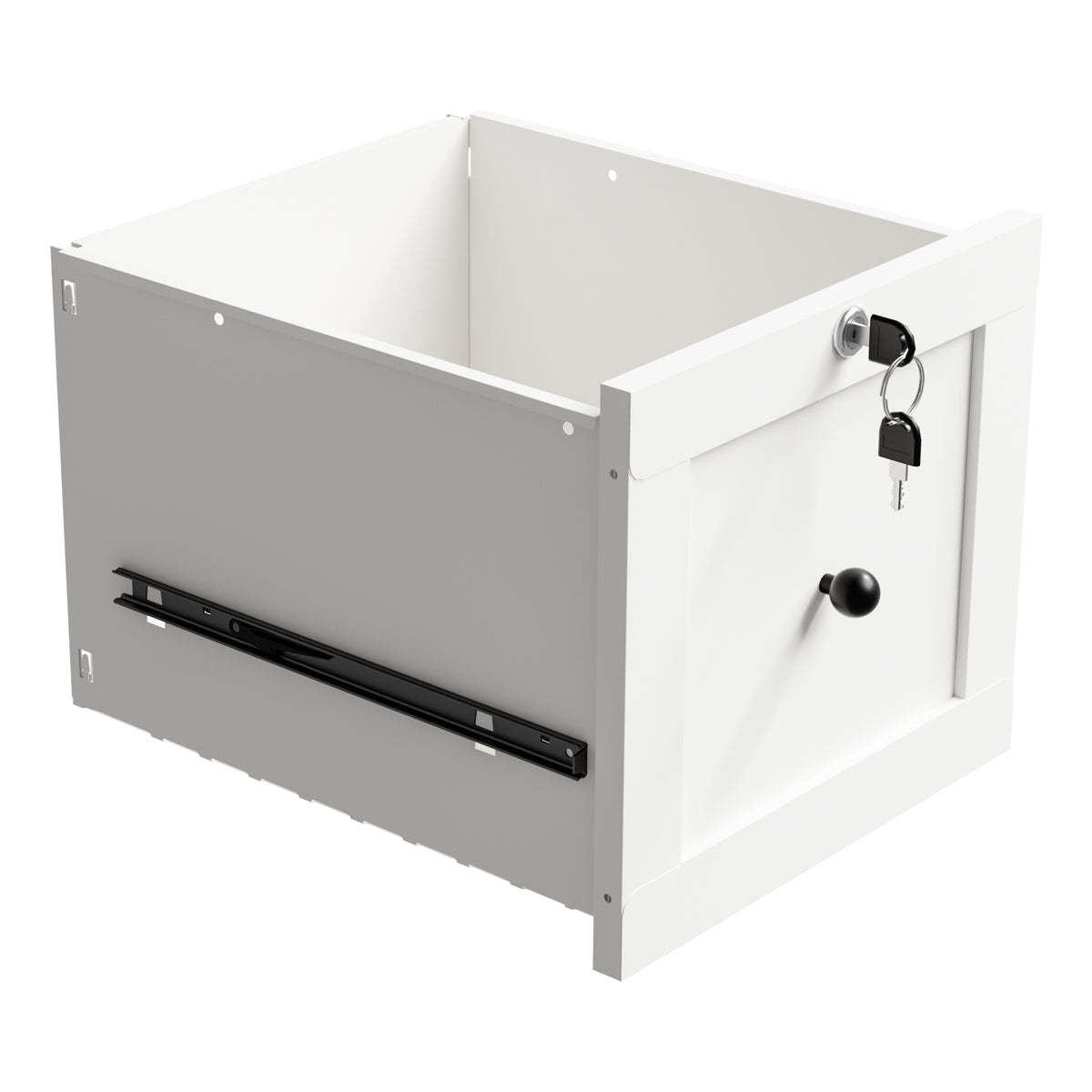 VIYET 28" White Metal 2-Drawer Lateral File Cabinet with Lock and Wheels, Rolling Office Storage for Letter, Legal & A4 Files