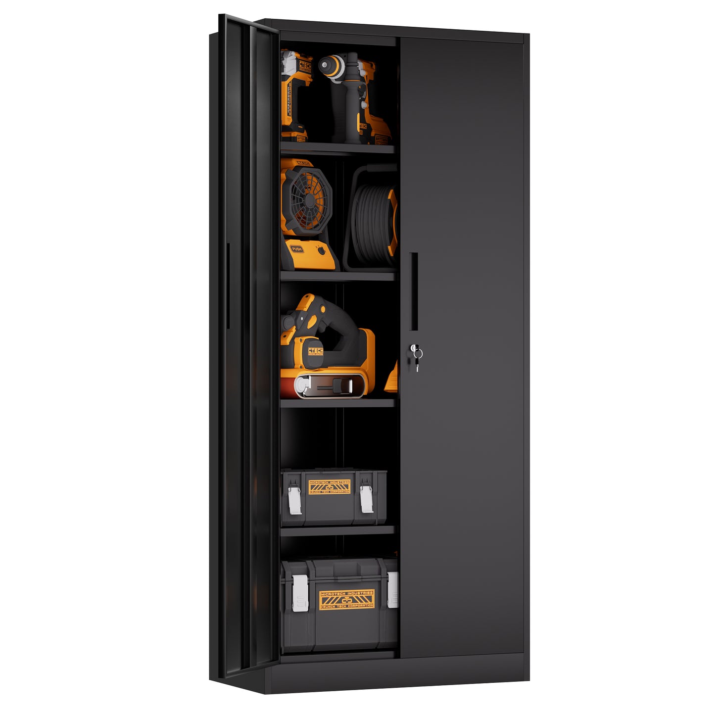 VIYET 71"H Metal Storage Cabinet with Locking Doors & 4 Adjustable Shelves, Heavy-Duty Steel Garage and Office Storage Cabinet