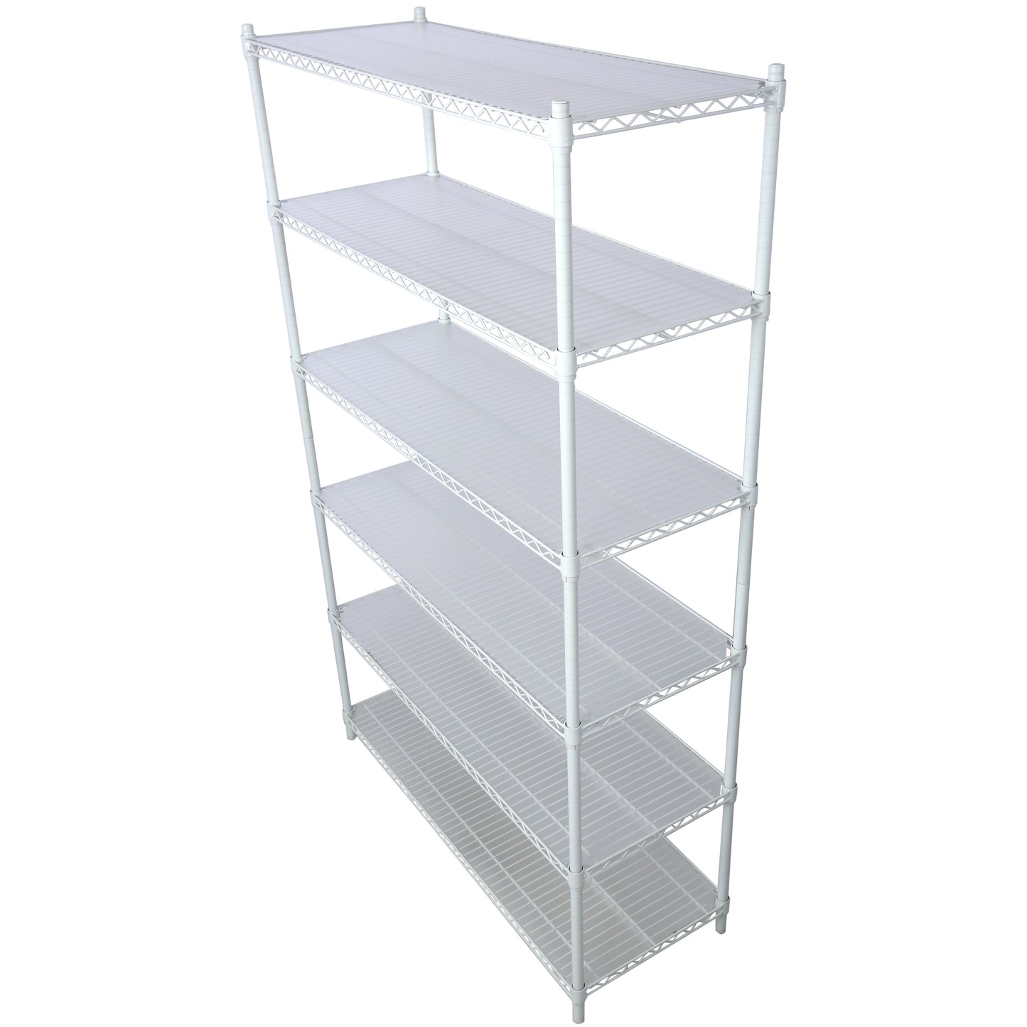 VIYET 6 Tier 6000LBS NSF Metal Wire Shelving, Heavy Duty Adjustable Storage Rack with Wheels & Shelf Liners (White)