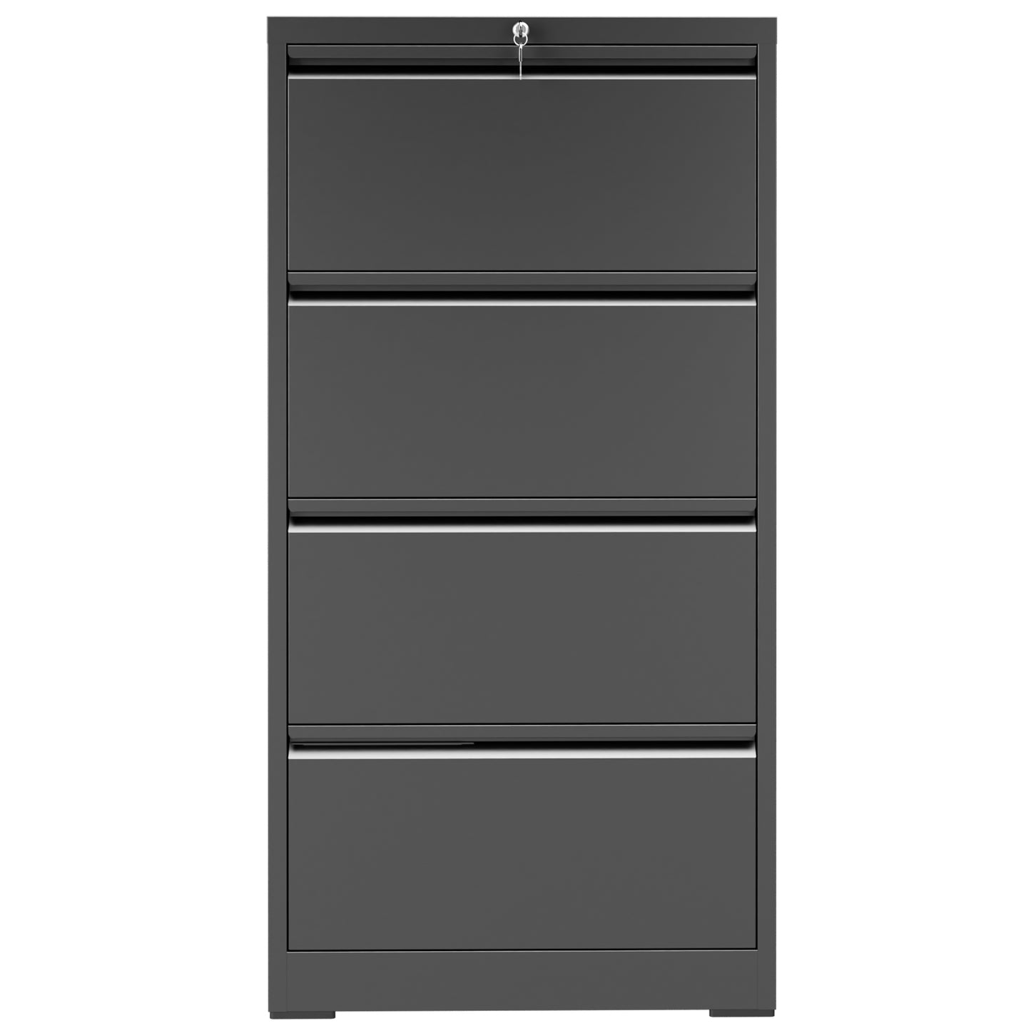 VIYET 4 Drawer Lateral File Cabinet with Lock, Metal Filing Cabinet for Home Office, Steel File Cabinet Fits Letter, Legal, A4 & F4 Hanging Files, Black
