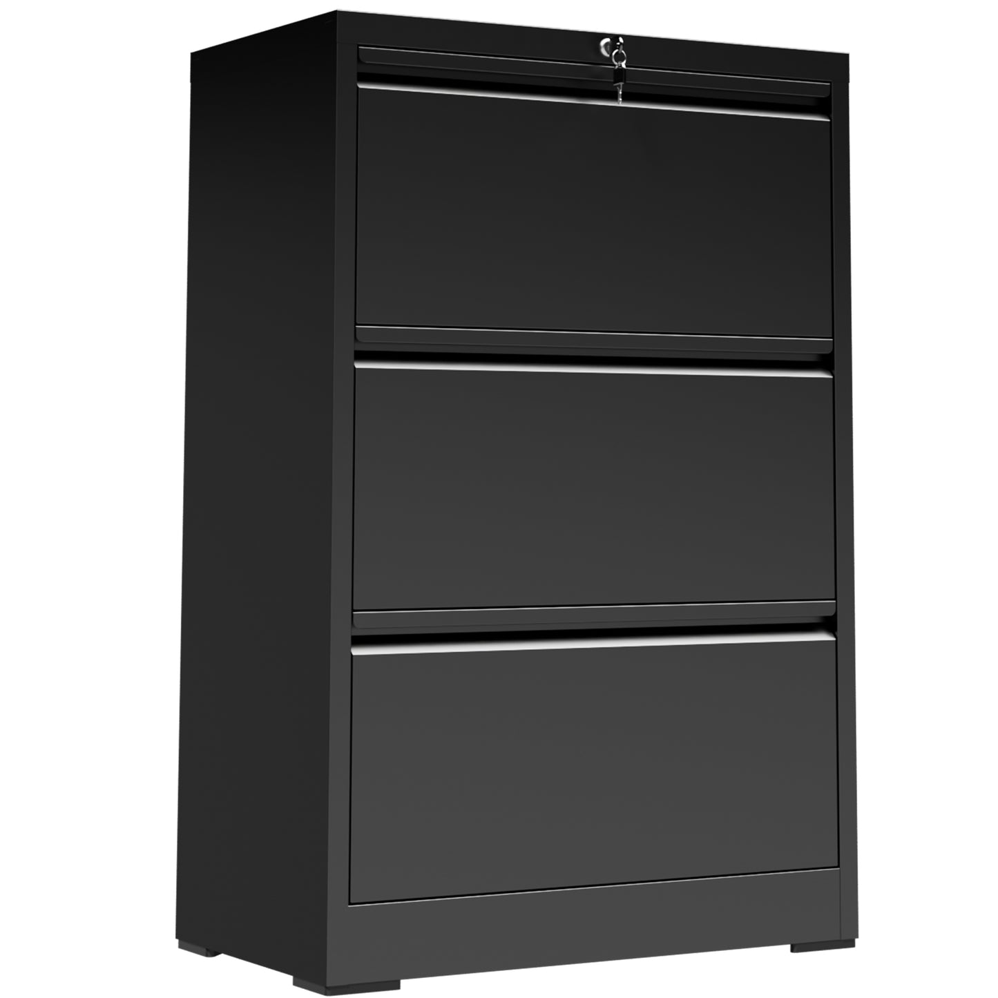VIYET 3 Drawer Lateral File Cabinet with Lock, Metal Filing Cabinet for Home Office, Steel File Organizer Fits Letter, Legal, A4 & F4 Hanging Files