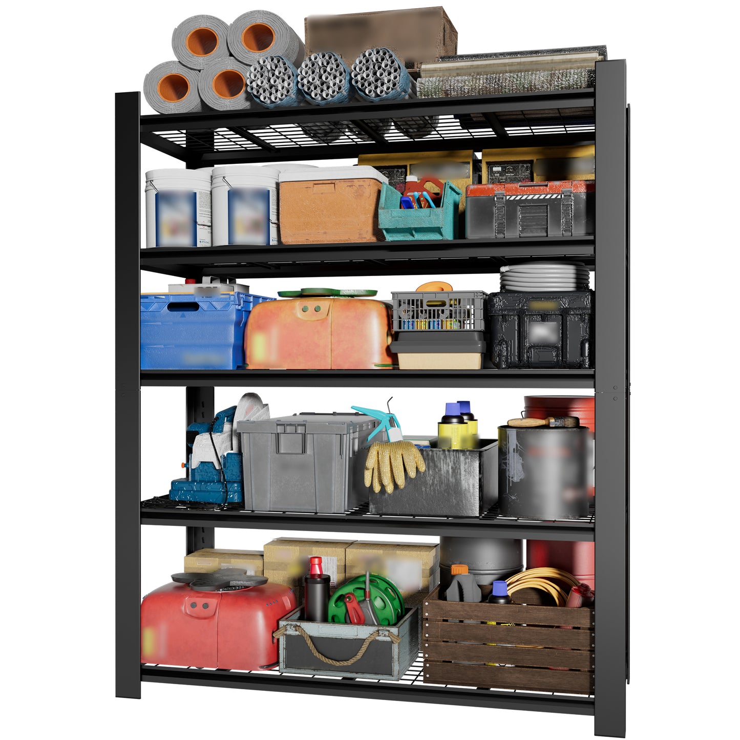 VIYET 72" Heavy Duty Metal Garage Shelving Unit, 5 Tier Adjustable Storage Rack with 3000 LBS Capacity, Steel Shelves for Garage, Pantry & Warehouse