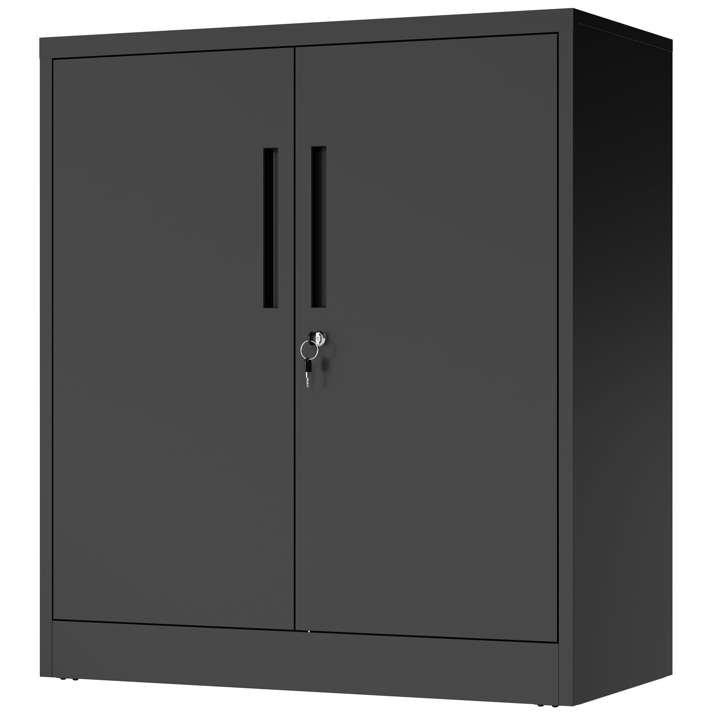 VIYET 35" 2-Door Metal Storage Cabinet,Heavy-Duty Lockable Steel Cabinet w/ 2 Adjustable Shelves (Home/Office/Garage Organizer)