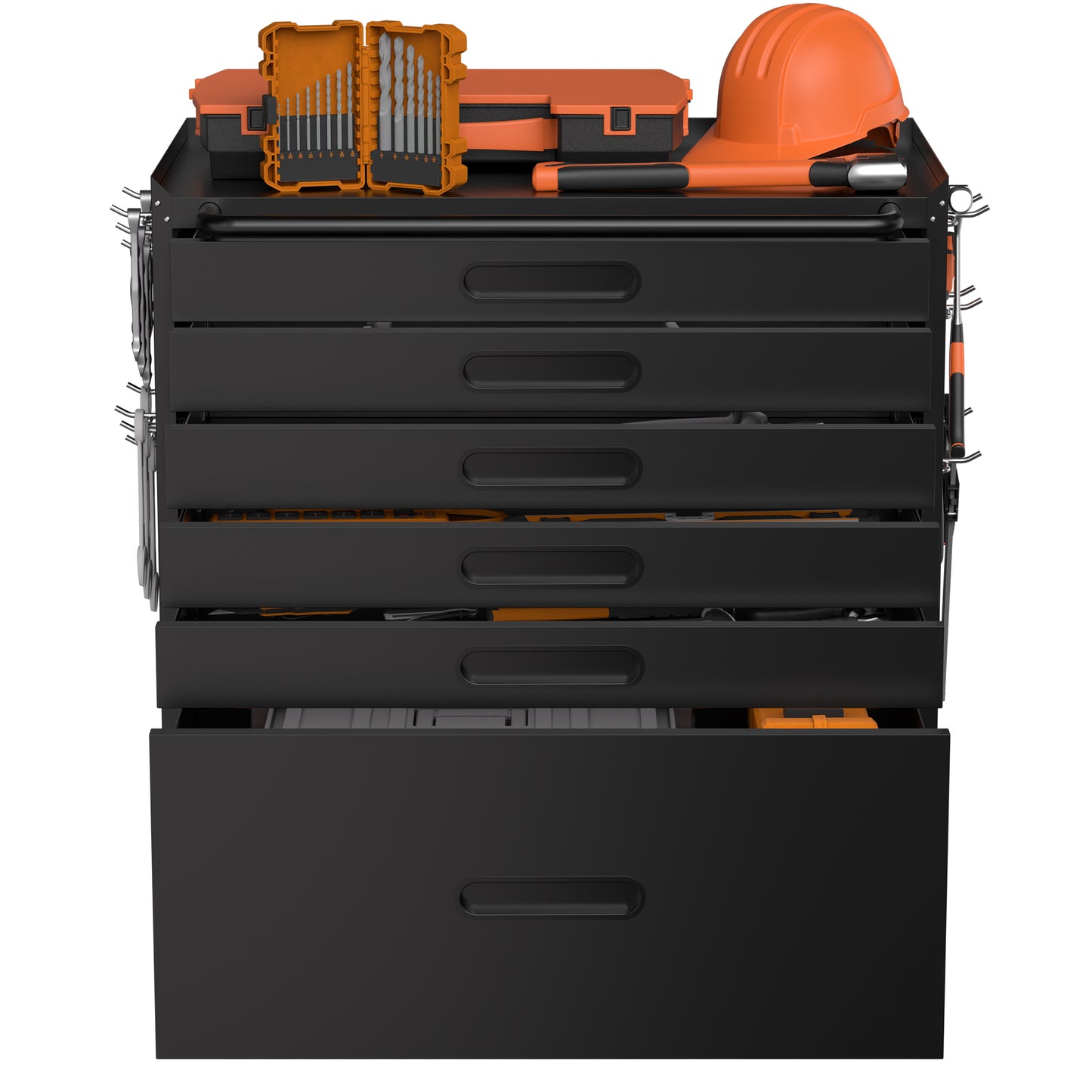 VIYET 34" 6-Drawer Rolling Tool Chest - Heavy-Duty Steel Mobile Garage Cabinet & Small Parts Storage Organizer, Black