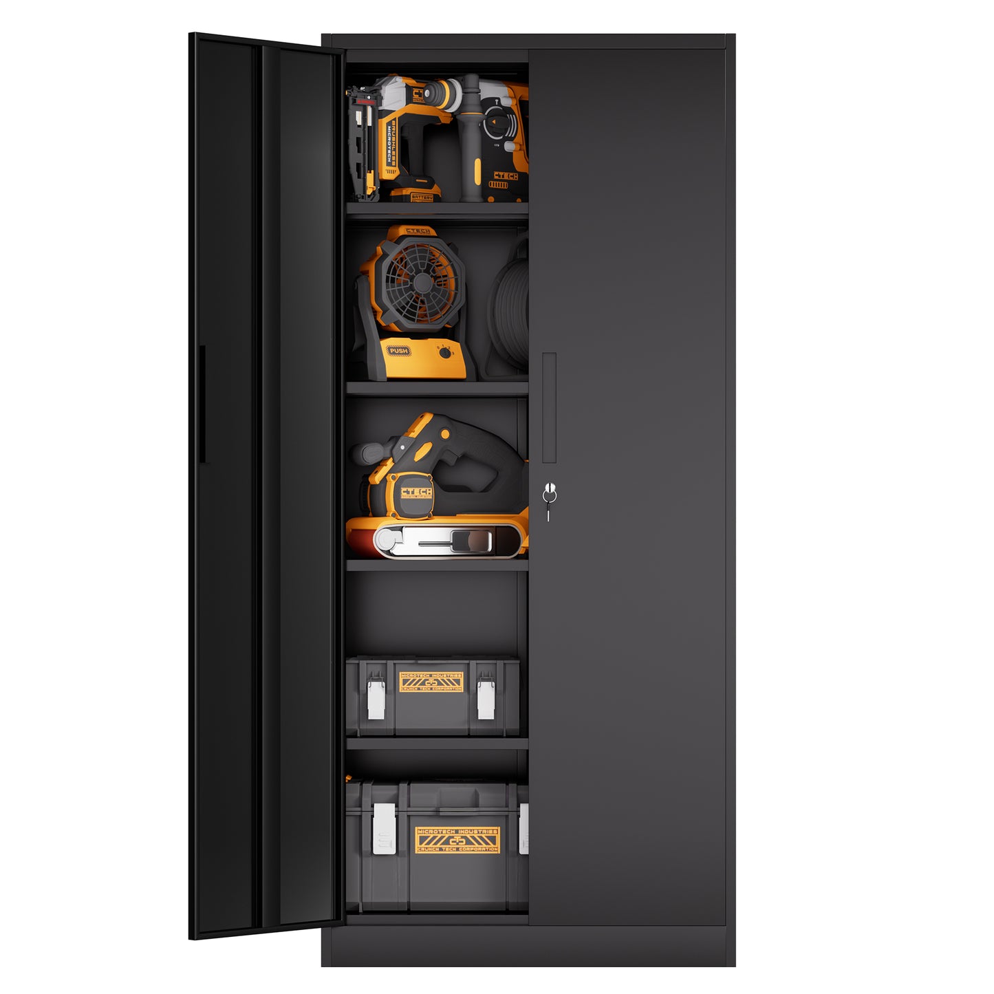 VIYET 71"H Metal Storage Cabinet with Locking Doors & 4 Adjustable Shelves, Heavy-Duty Steel Garage and Office Storage Cabinet