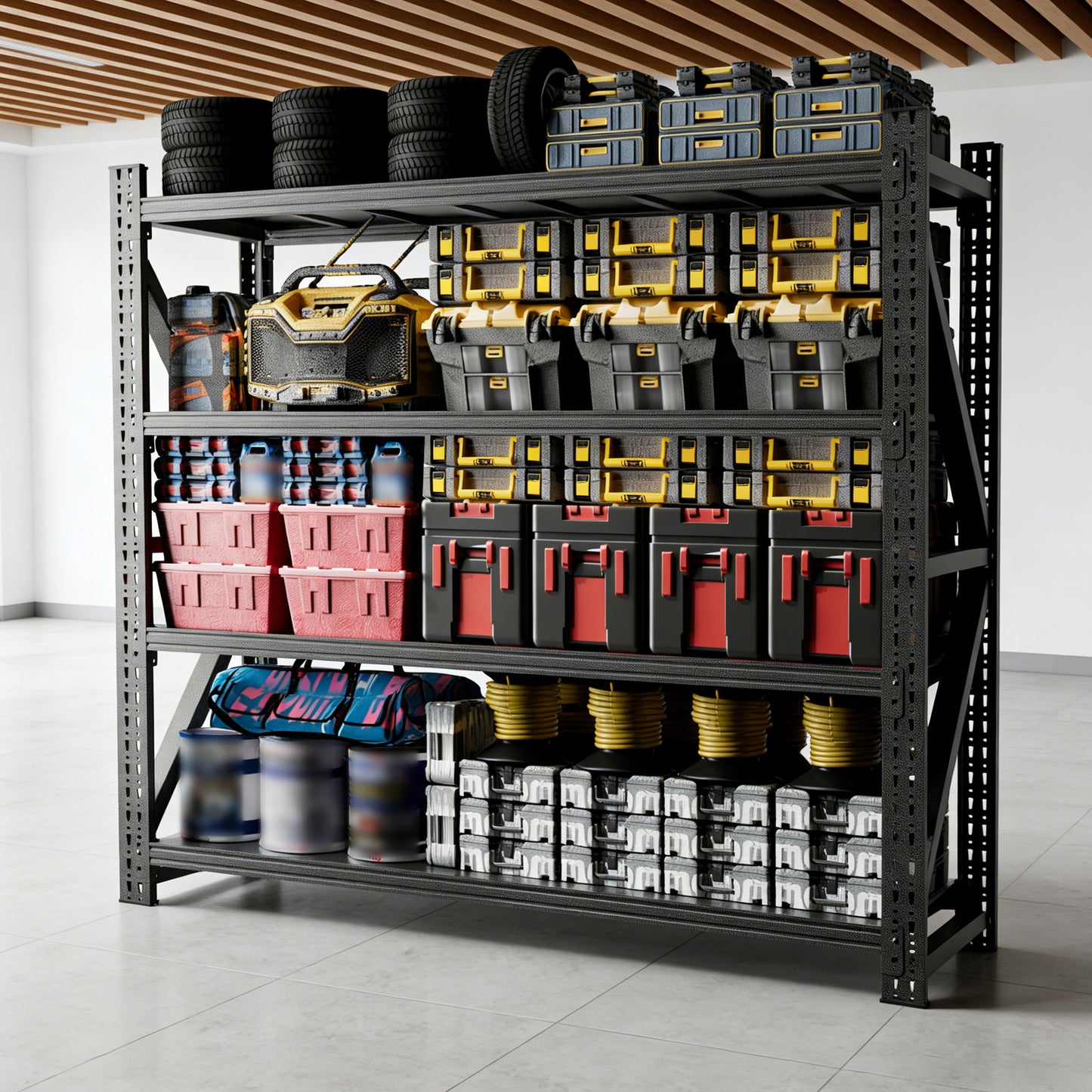 VIYET 79" Heavy Duty Garage Shelving Unit, 6000 lb Adjustable Metal Storage Rack, 75" Tall Industrial Steel Shelves for Garage & Warehouse